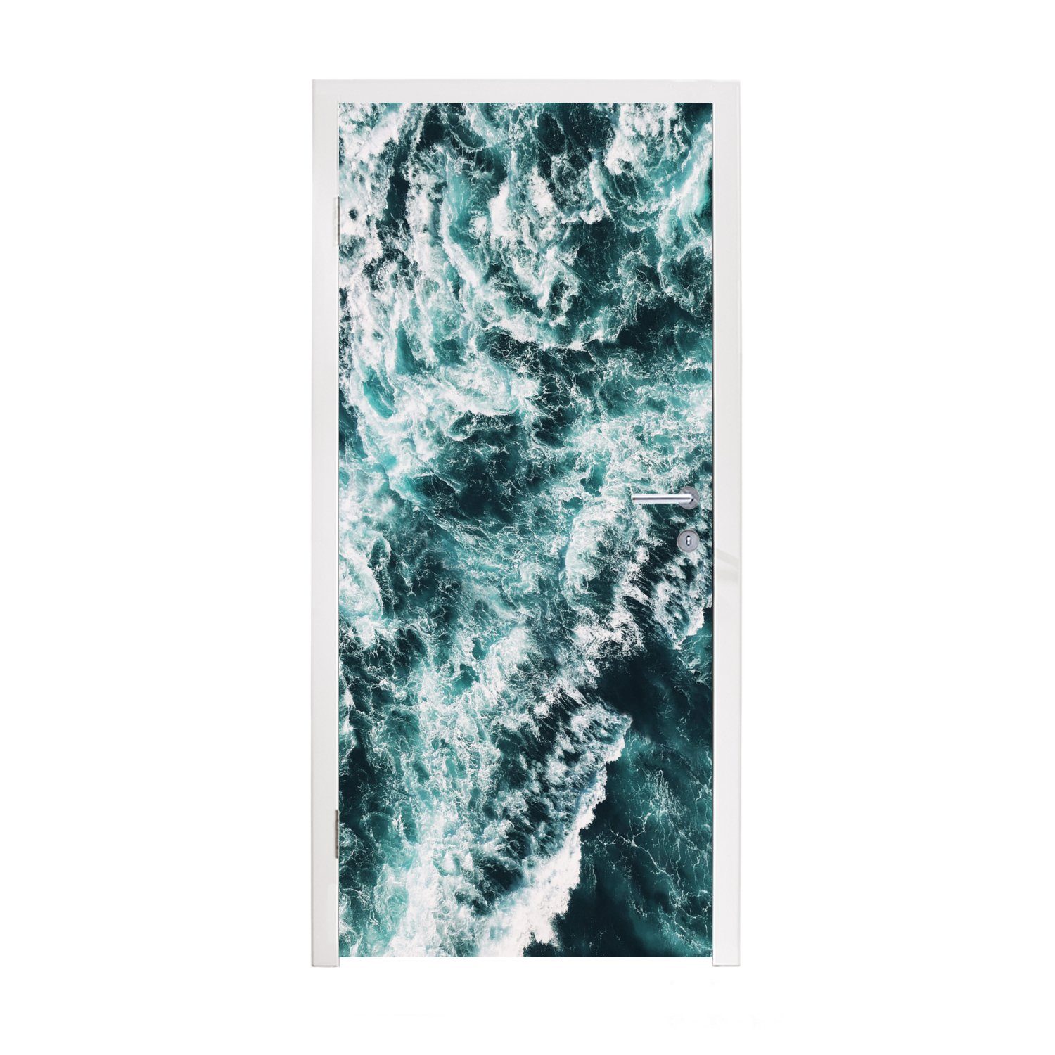MuchoWow Türtapete Meer - Blau - Natur - Wasser, Matt, bedruckt, (1 St), Fototapete für Tür, Türaufkleber, 75x205 cm
