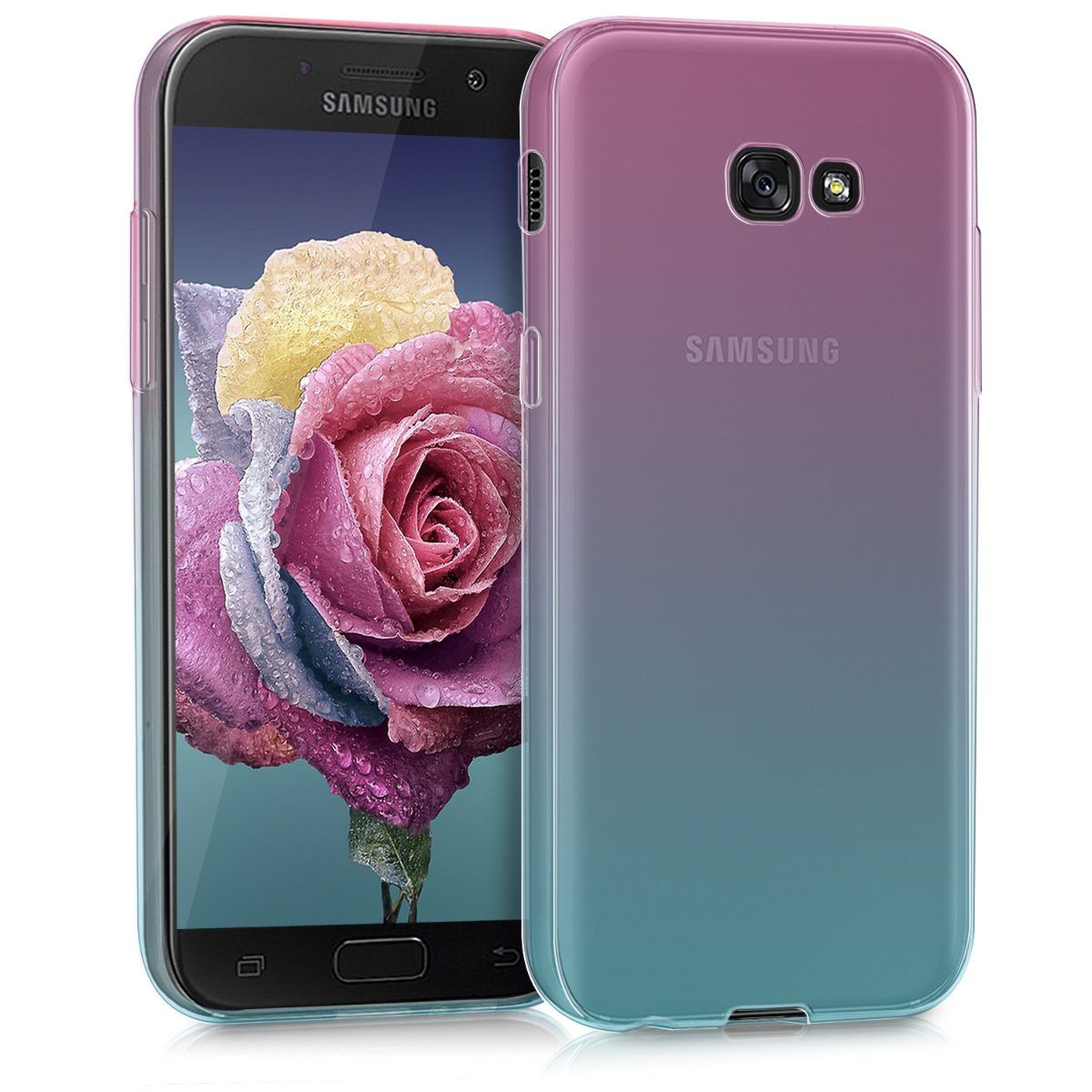 kwmobile Handyhülle Hülle für Samsung Galaxy A5 (2017), TPU Silikon Handy  Schutzhülle Cover Case - Zwei Farben Design
