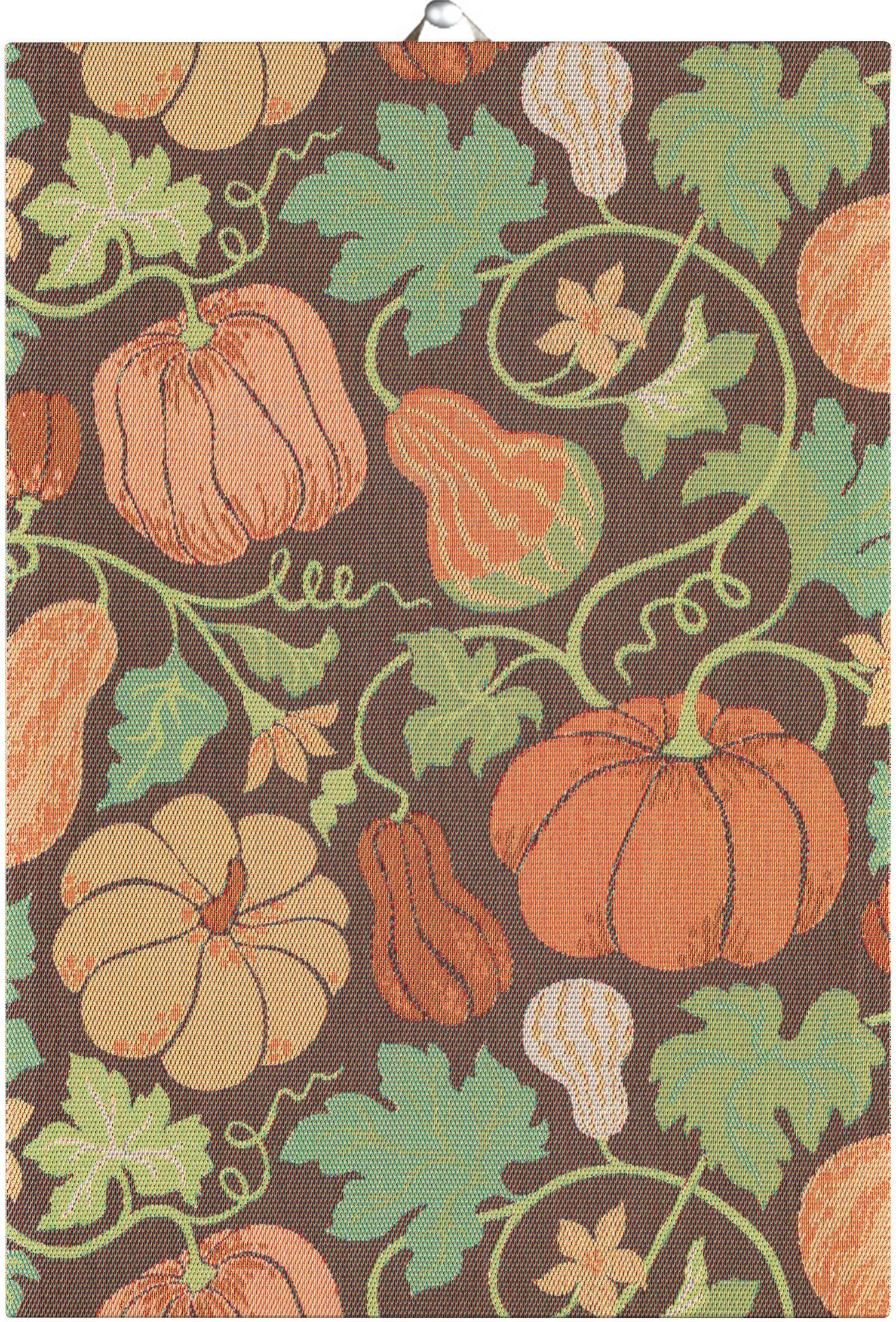 Ekelund Geschirrtuch Küchenhandtuch Plenty of Pumpkins 35x50 cm, (1-tlg., 1 x Geschirrtuch), Pixel gewebt (3-farbig)