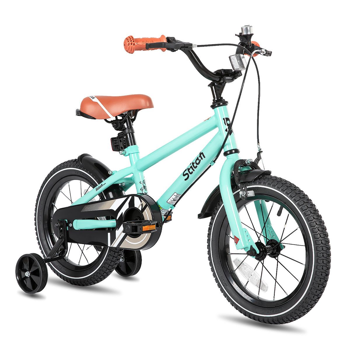 JOYSTAR Kinderfahrrad Totem 12/14/16/18/20 Zoll Kinderfahrrad für 3-13 jährige Jungen, mit Stützräder, Kotflügel, Front and rear dual brakes, Reflektorplatte