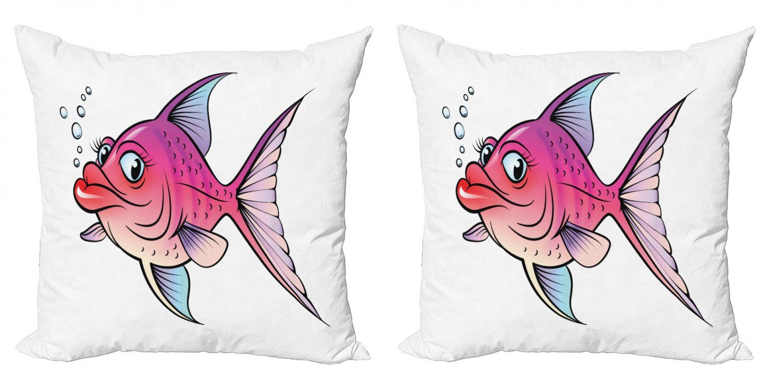 Kissenbezüge Modern Accent Doppelseitiger Digitaldruck, Abakuhaus (2 Stück), Fisch Cartoon Female Goldfish