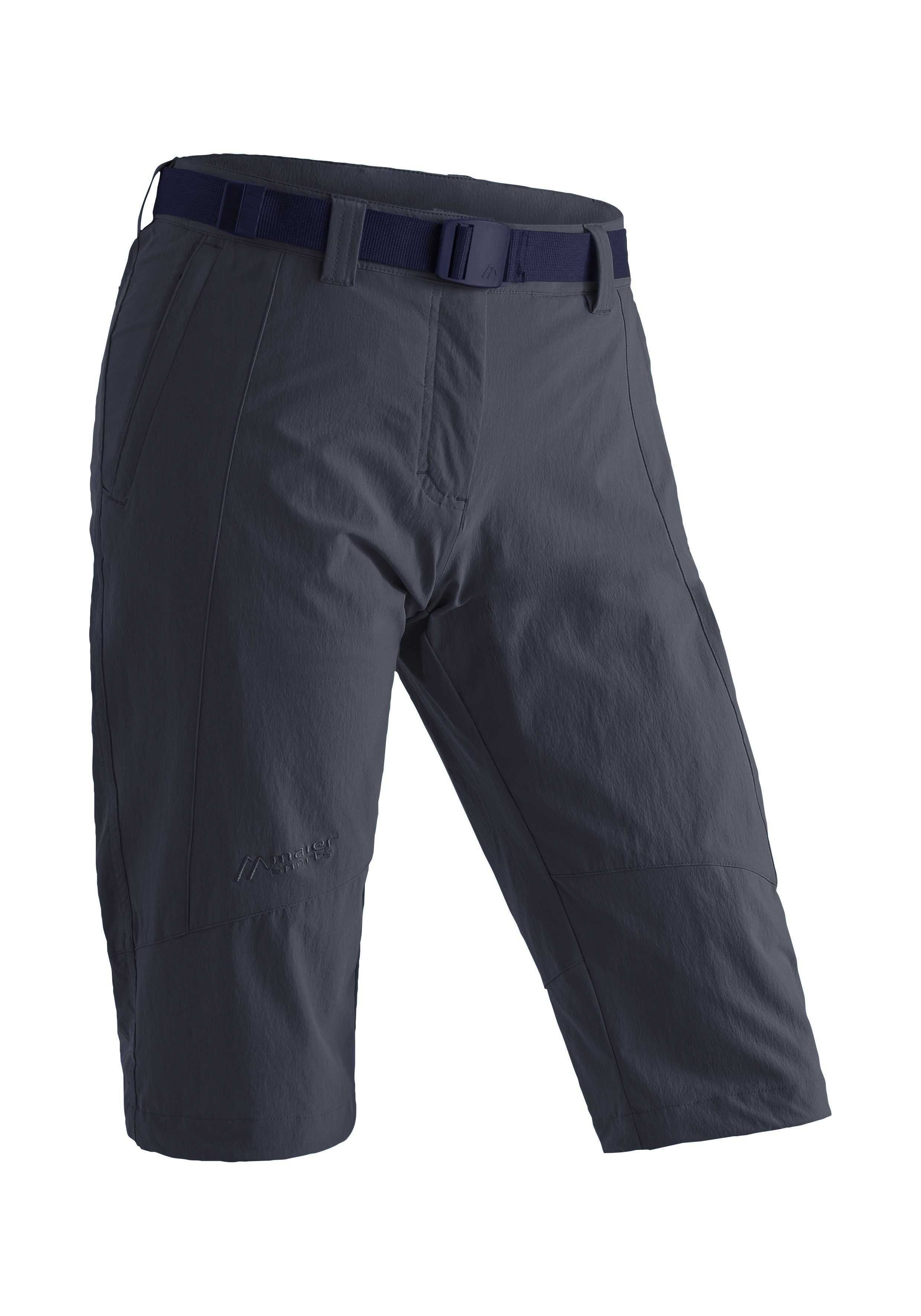 Maier Sports Caprihose Kluane kurze dunkelblau Wanderhose, Outdoor-Hose atmungsaktive Damen