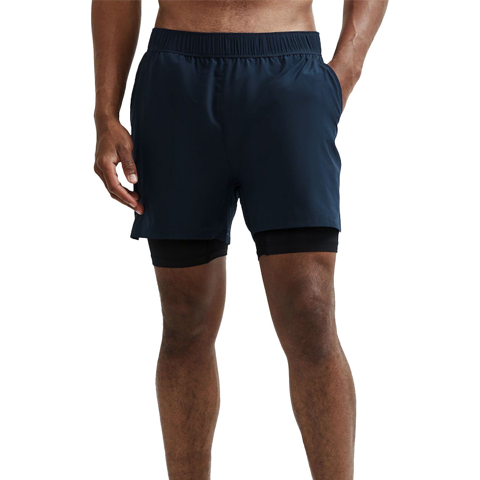 Craft Laufhose Essence ADV 2-in-1 Stretch Shorts mit versteckter Tasche am Bund