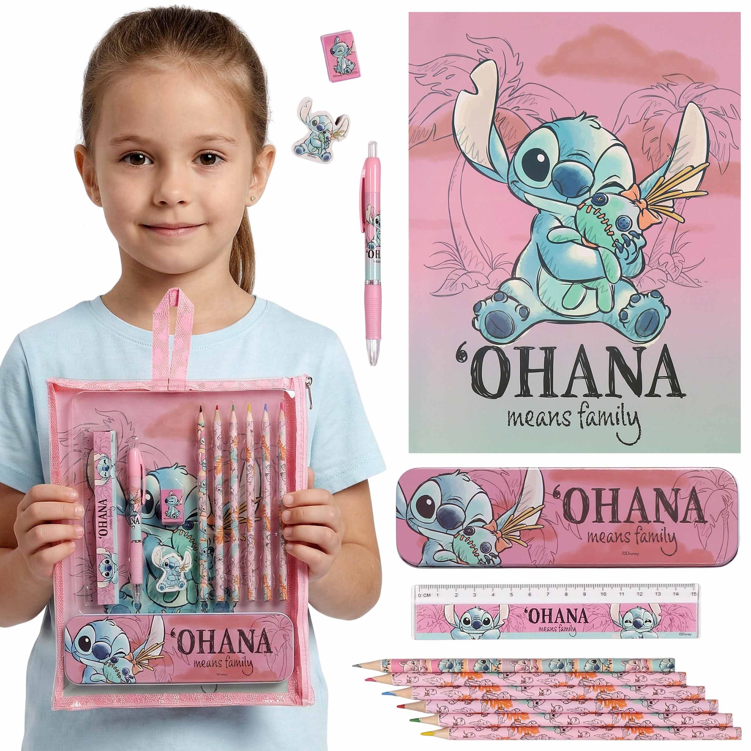 Sarcia.eu Federmäppchen DISNEY Stitch Schulset Mädchen, großes Schreibwaren-Set Zubehör