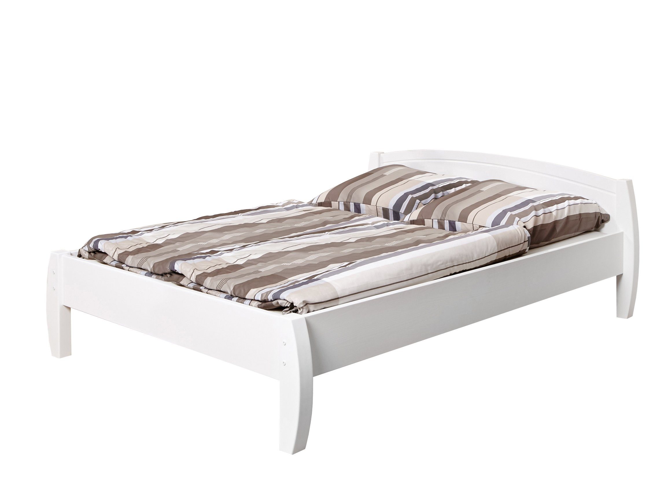 Ticaa Bettgestell Bett Jasmin Kiefer Weiß günstig online kaufen