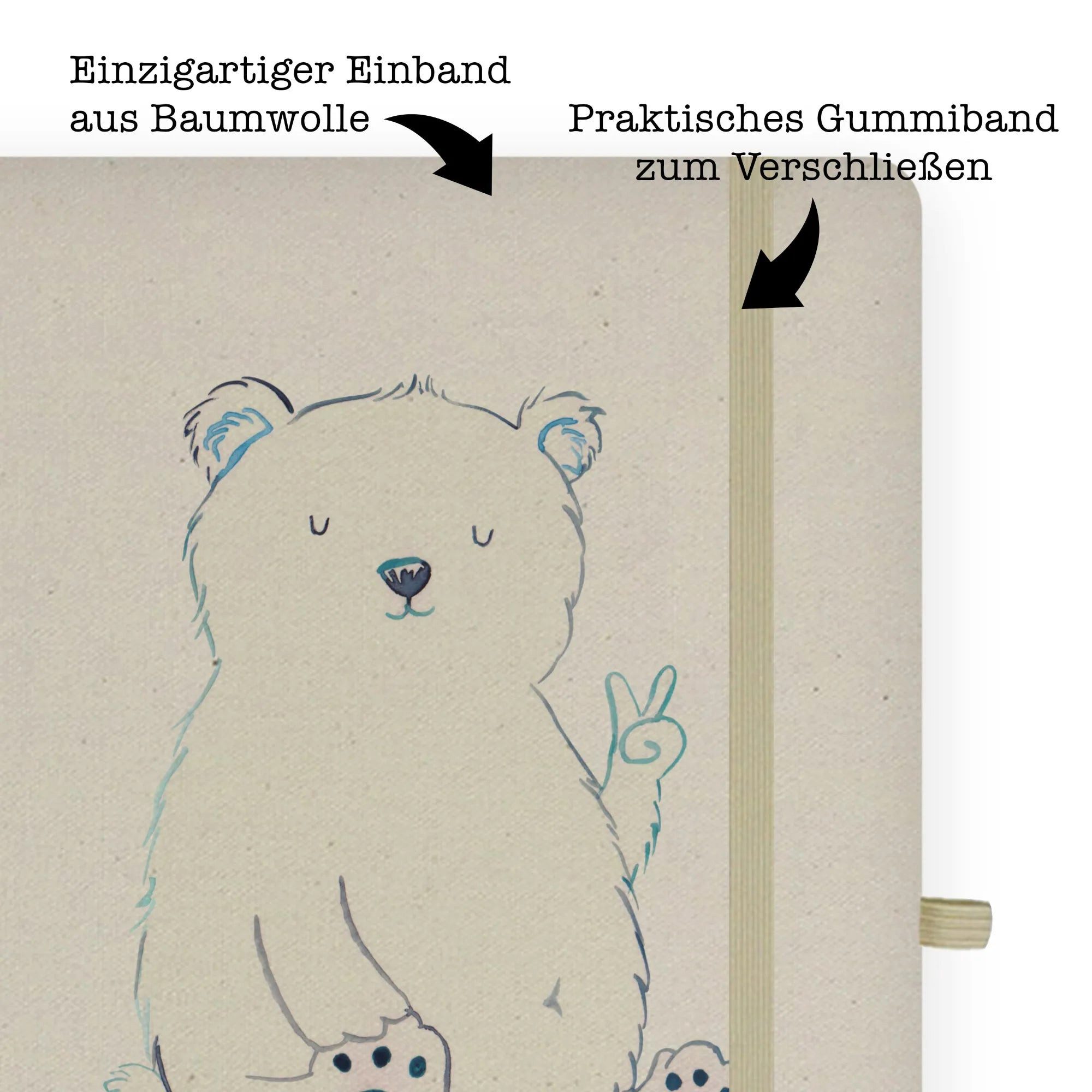 Thumbnail - Mr. & Mrs. Panda Notizbuch Eisbär Faul - Transparent - Geschenk, Arbeitsplatz, DIN A4 Planer, Ho Mr. & Mrs. Panda, Bezau...