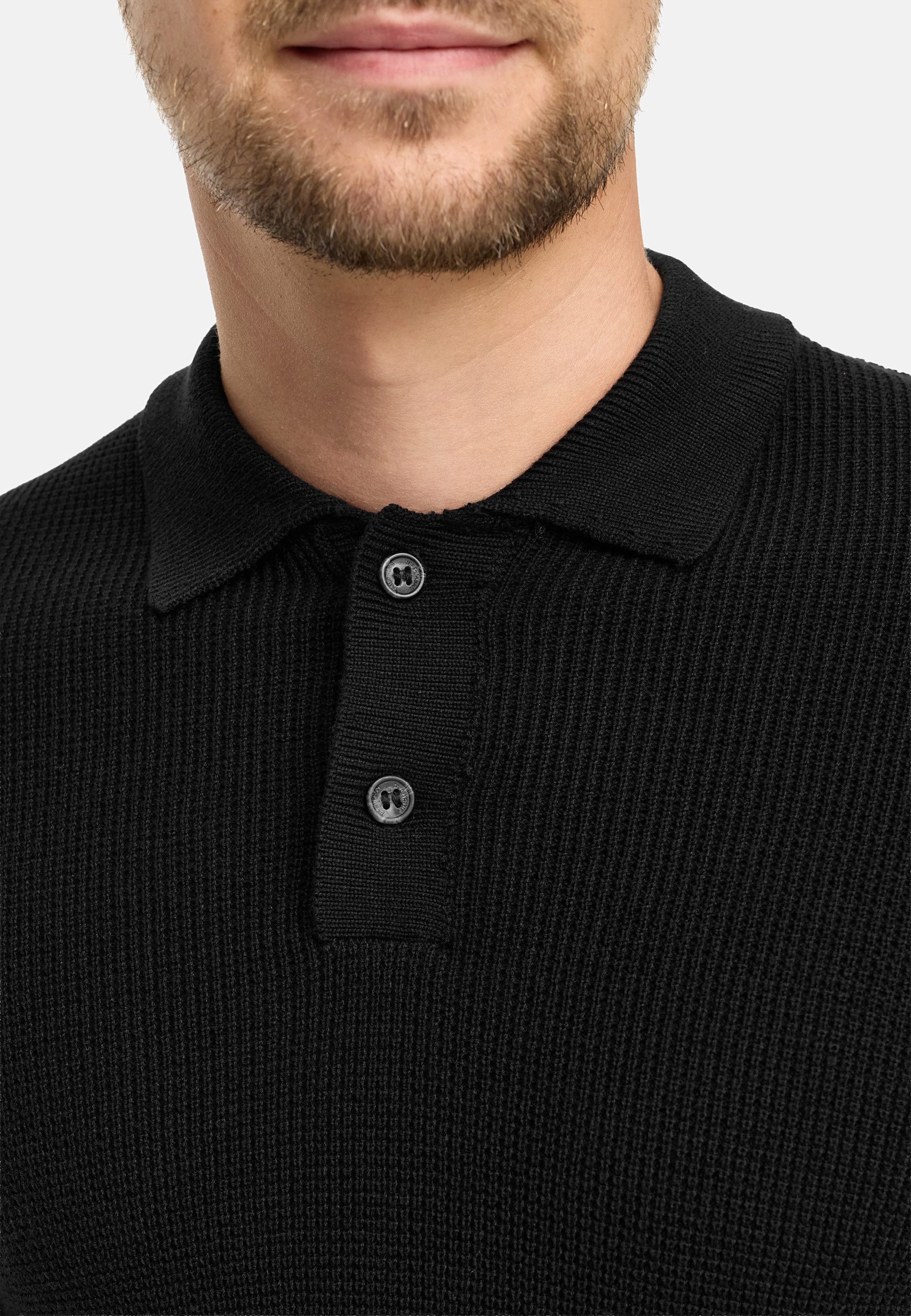 Jeff Strickpullover Herren JFTristan polo Pullover Herrenpullover mit Polokragen und Knopfleiste