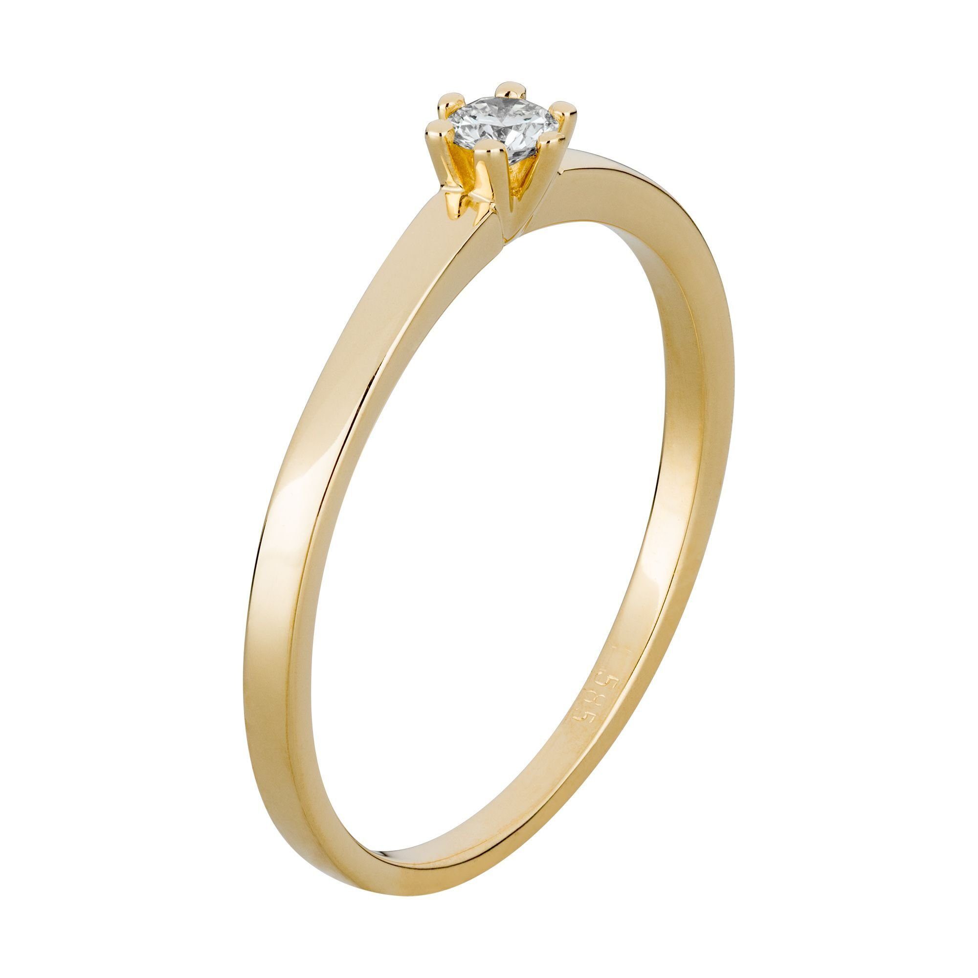 Orolino Fingerring Gold 585 mit natürlichem Brillant 0,10ct. günstig online kaufen
