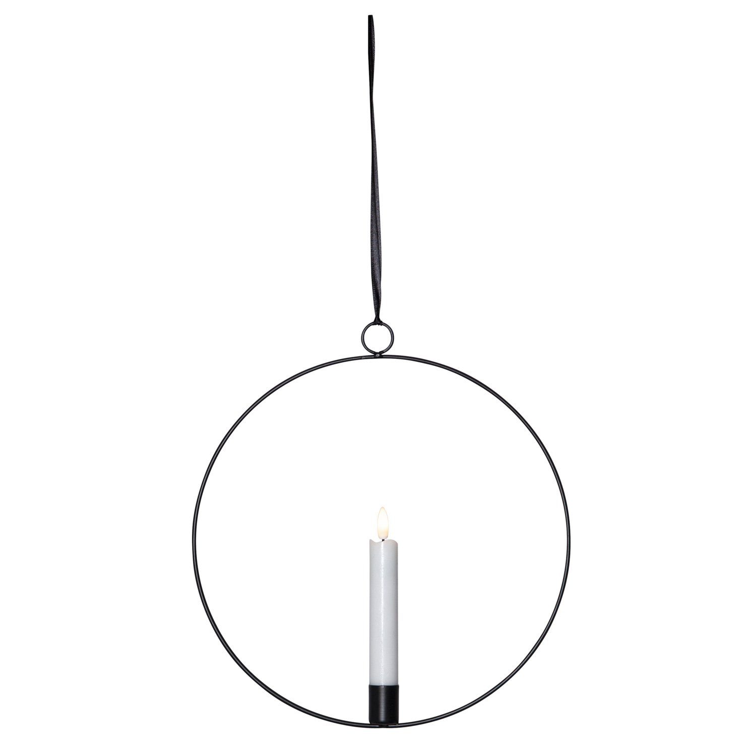 MARELIDA Hängeleuchte Dekoring mit LED Kerze Flamme mit Aufhänger 28,5cm Ti günstig online kaufen