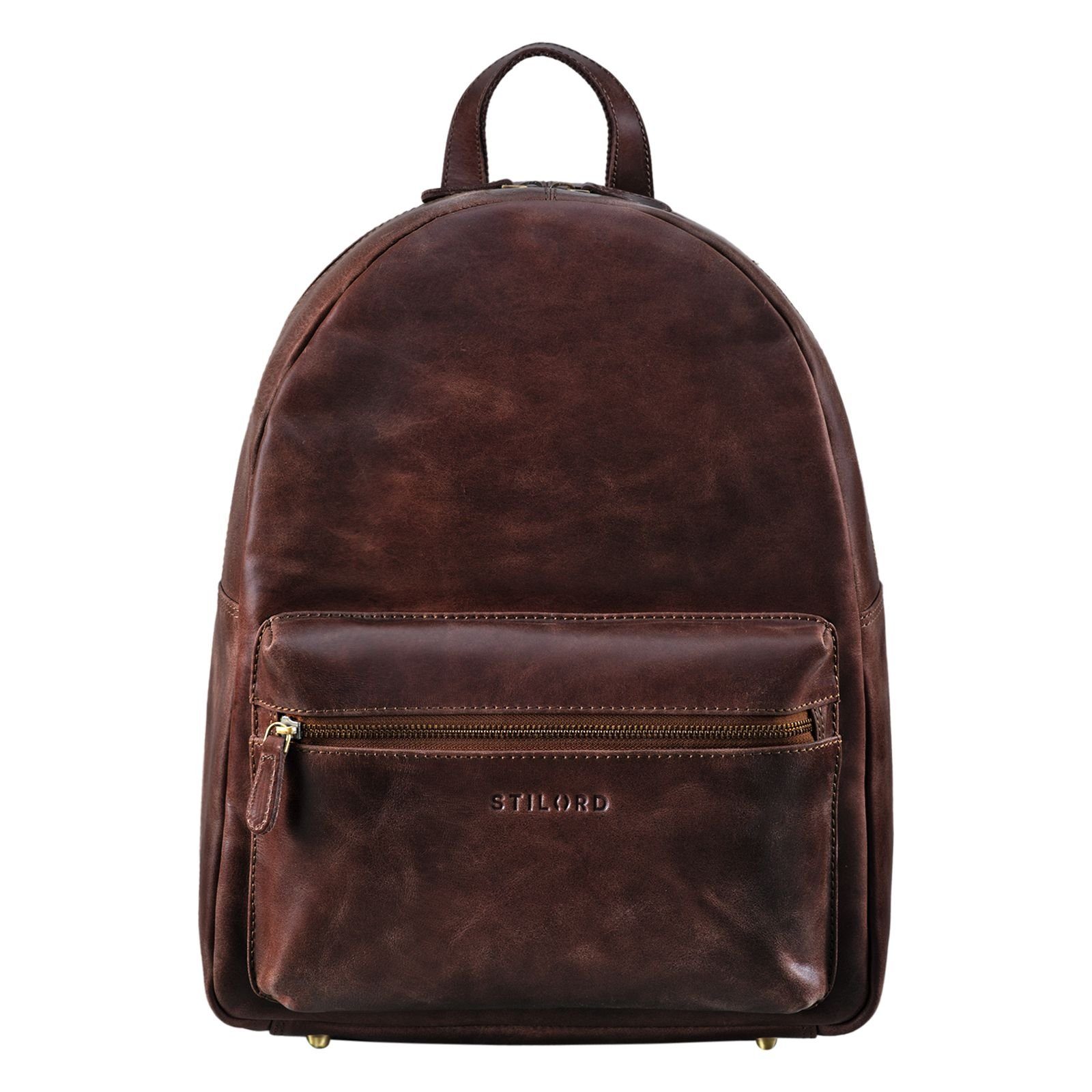 STILORD Notebook-Rucksack braun - XL "Flynn" Großer lyon Leder Rucksack