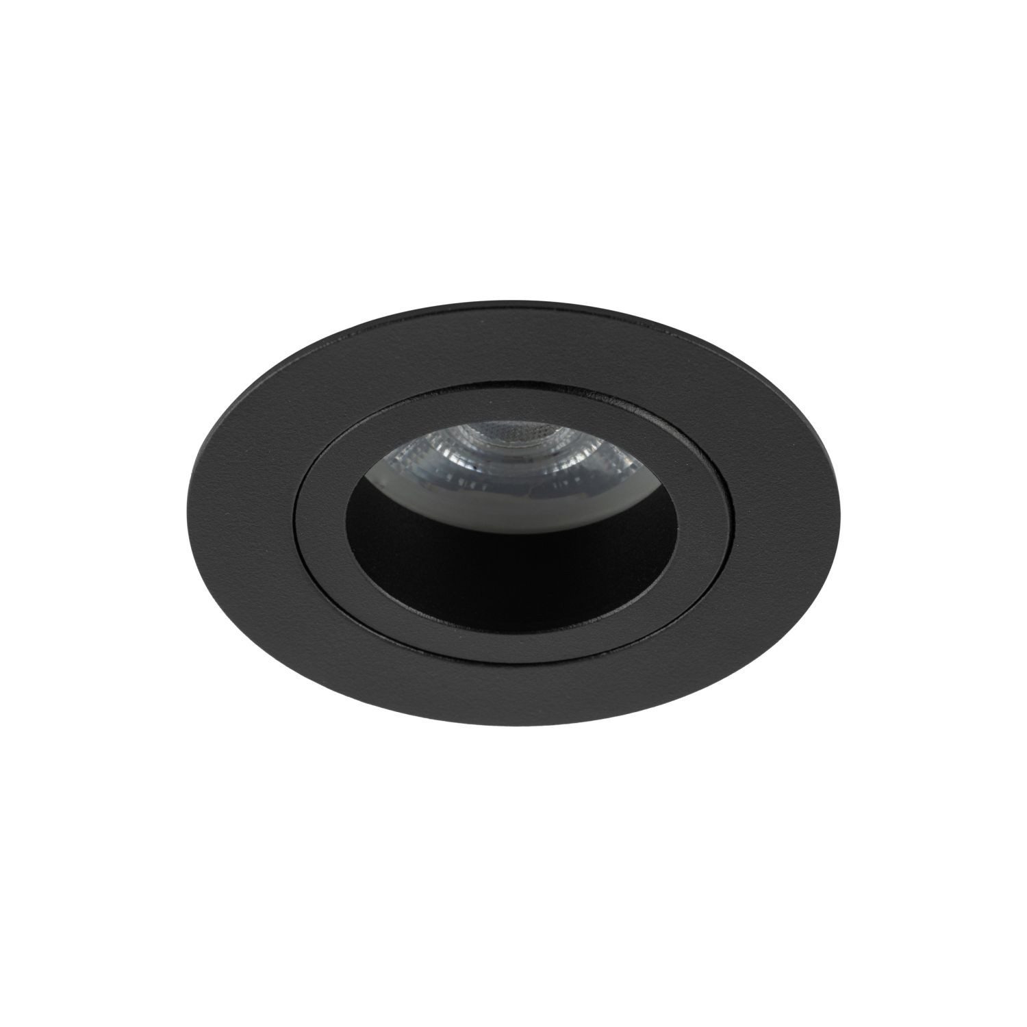 Licht-Erlebnisse Einbauleuchte ZUDALE, ohne Leuchtmittel, Metall Glas GU10 IP65 Ø 7,5 cm rund Schwarz