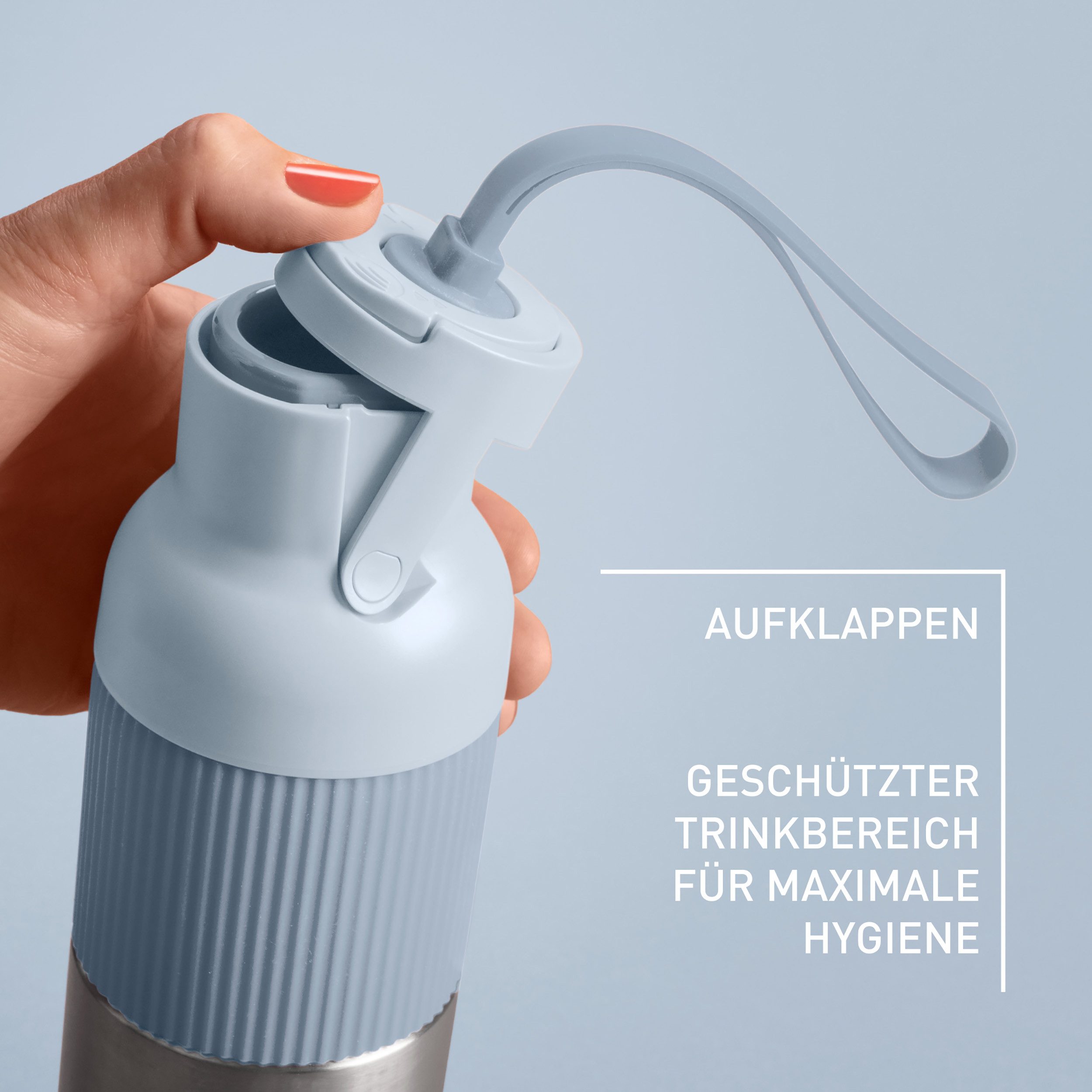 Emsa Isolierflasche beYou Flip, mit Flip-Verschluss und Trageband, 100% dicht, spülmaschinengeeignet