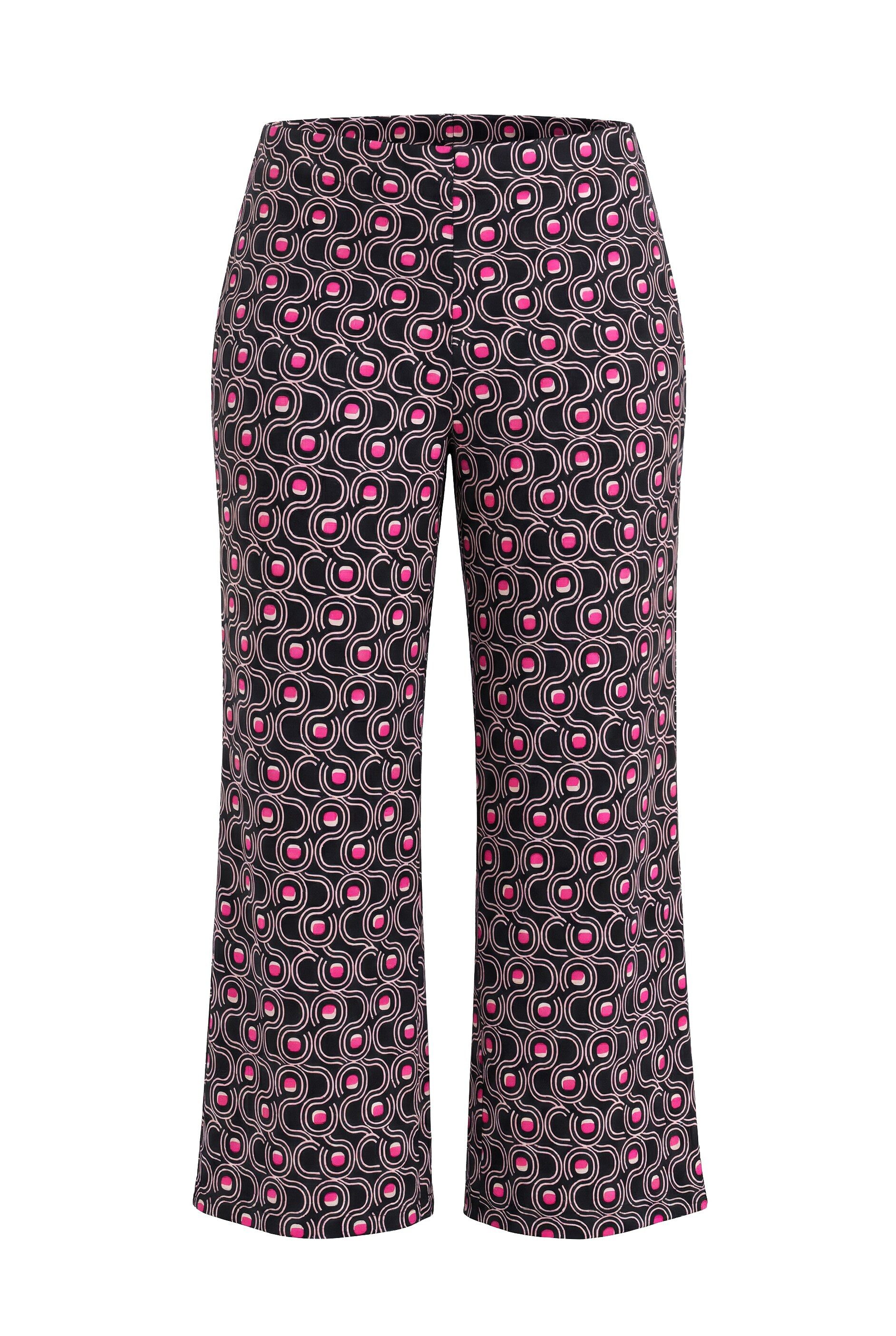 Ulla Popken Funktionshose Jerseyhose grafischer Druck gerades Bein