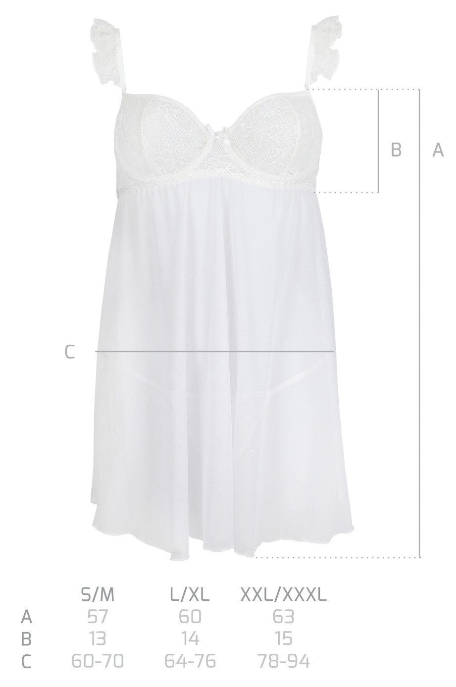 Avanua Negligé mit Spitze & zartem Mesh, Chemise Nachtkleid