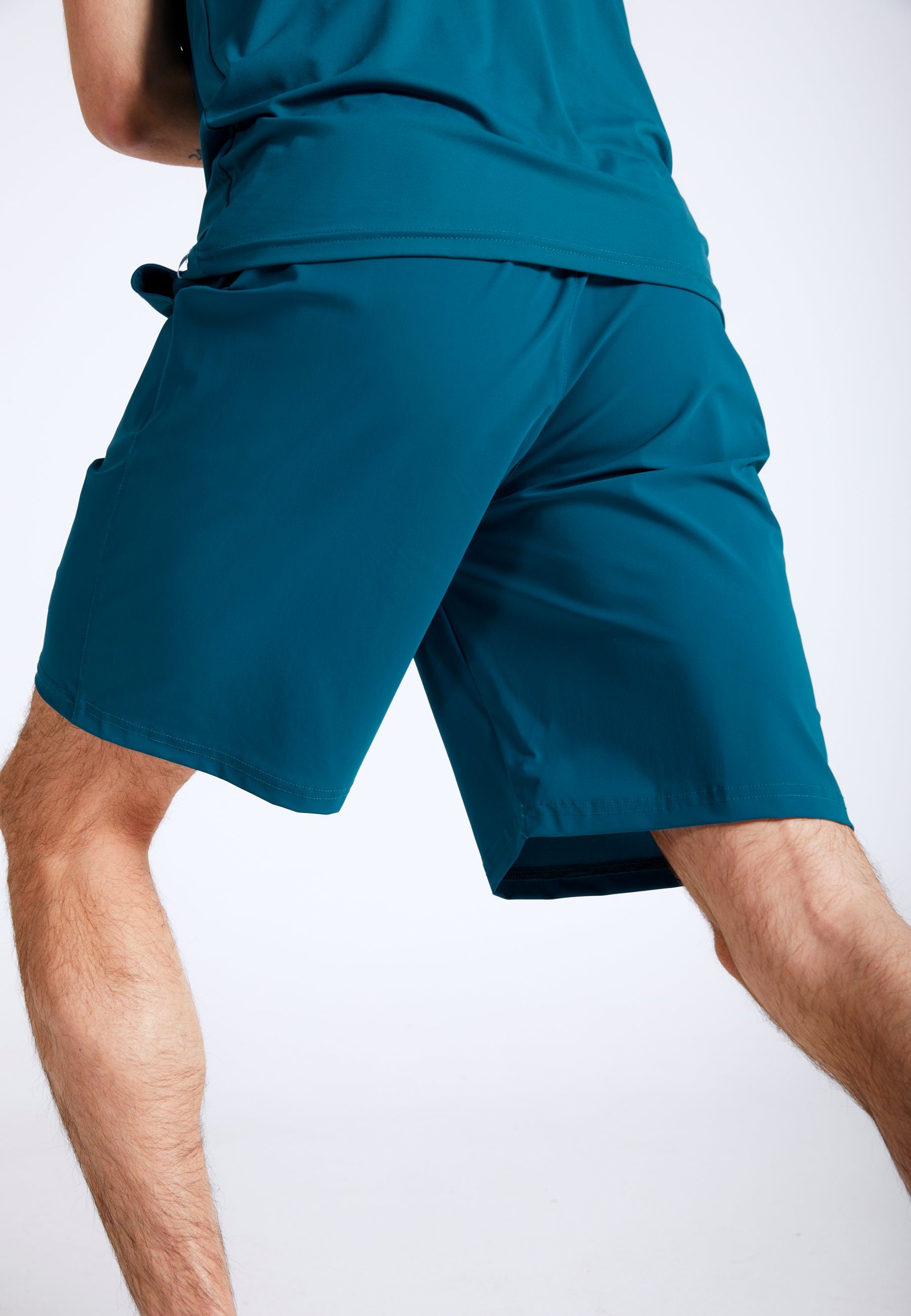 Jungen Shorts petrol grün Herren Tennis & SPORTKIND Funktionsshorts lang