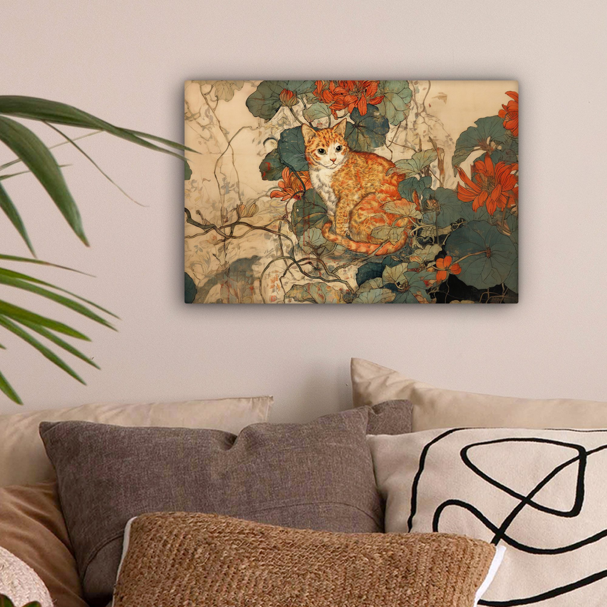 OneMillionCanvasses® Leinwandbild Katze - Ornamental - günstig online kaufen