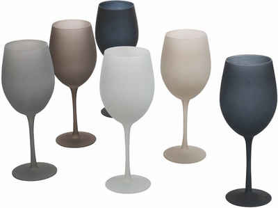 Villa d'Este Weinglas Happy Hour Stones, Glas, Gläser-Set, 6-teilig, Inhalt 550 ml