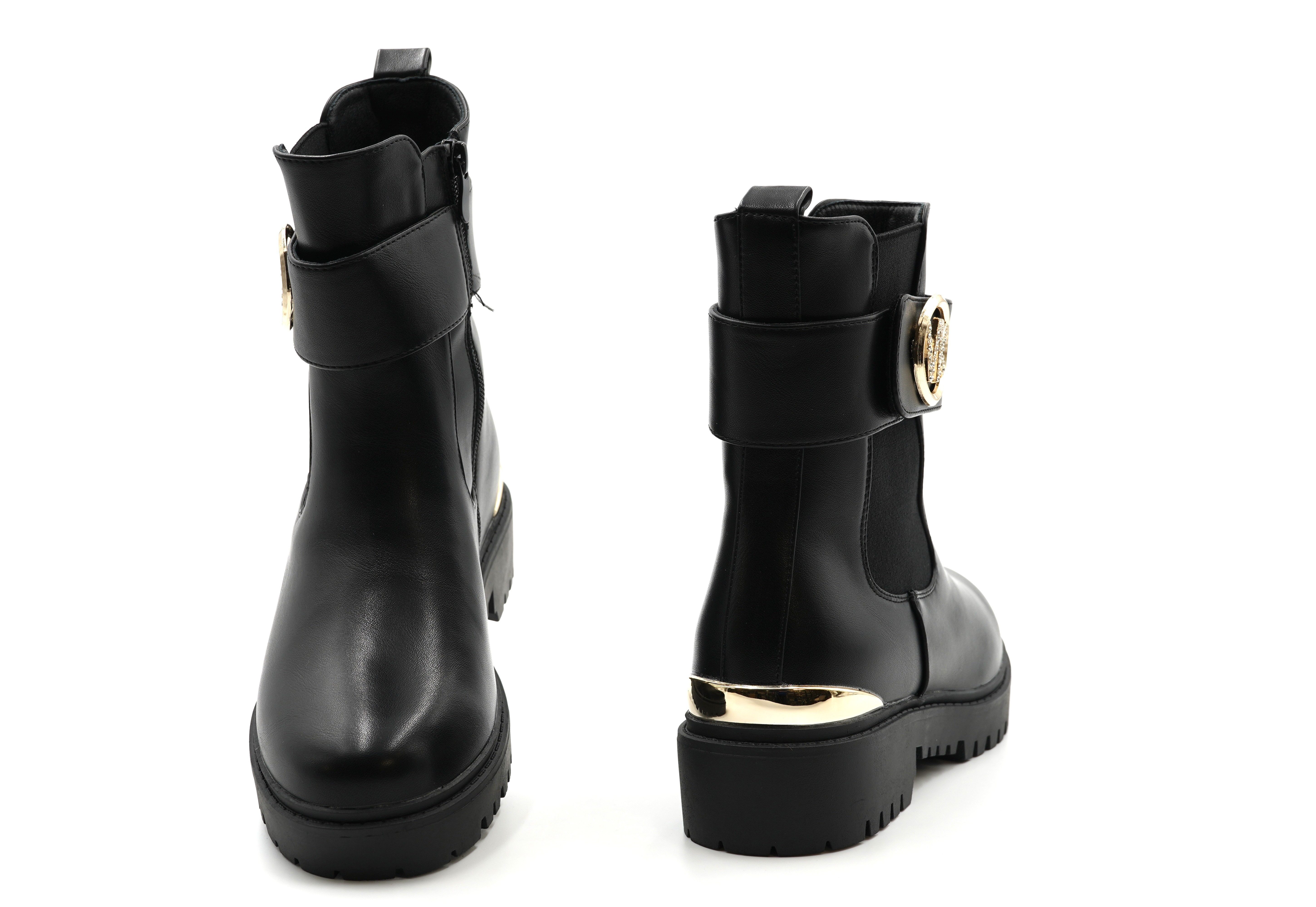 Sonderpostendiscount Damenstiefletten Schwarz Modell XJ-925 Stiefelette
