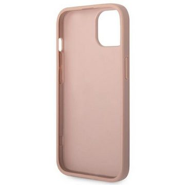Guess Handyhülle Guess Saffiano Strap Collection Apple iPhone 14 Hard Case Cover Schutzhülle Pink