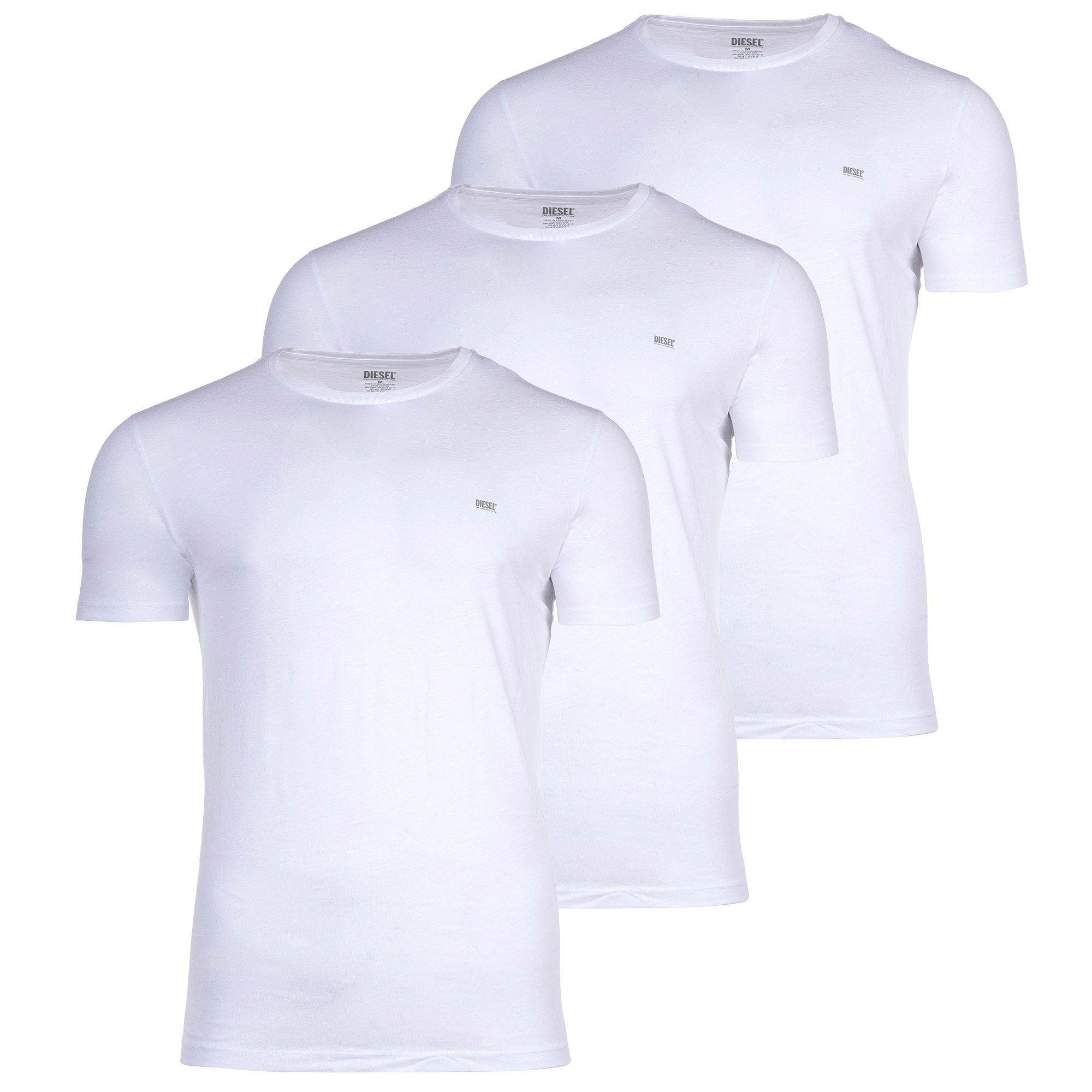 Diesel T-Shirt Herren Weiß T-Shirt Kurzarm - T-DIEGOR-L6, Rundhals