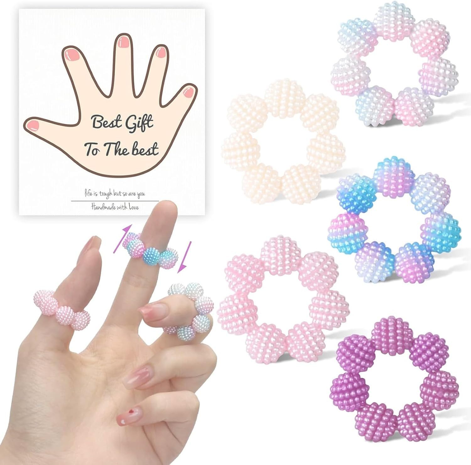 FELIXLEO Massageball 5 Stück Bunte Stachelringe Akupressur Fidget Ring für Stress, 1-tlg.