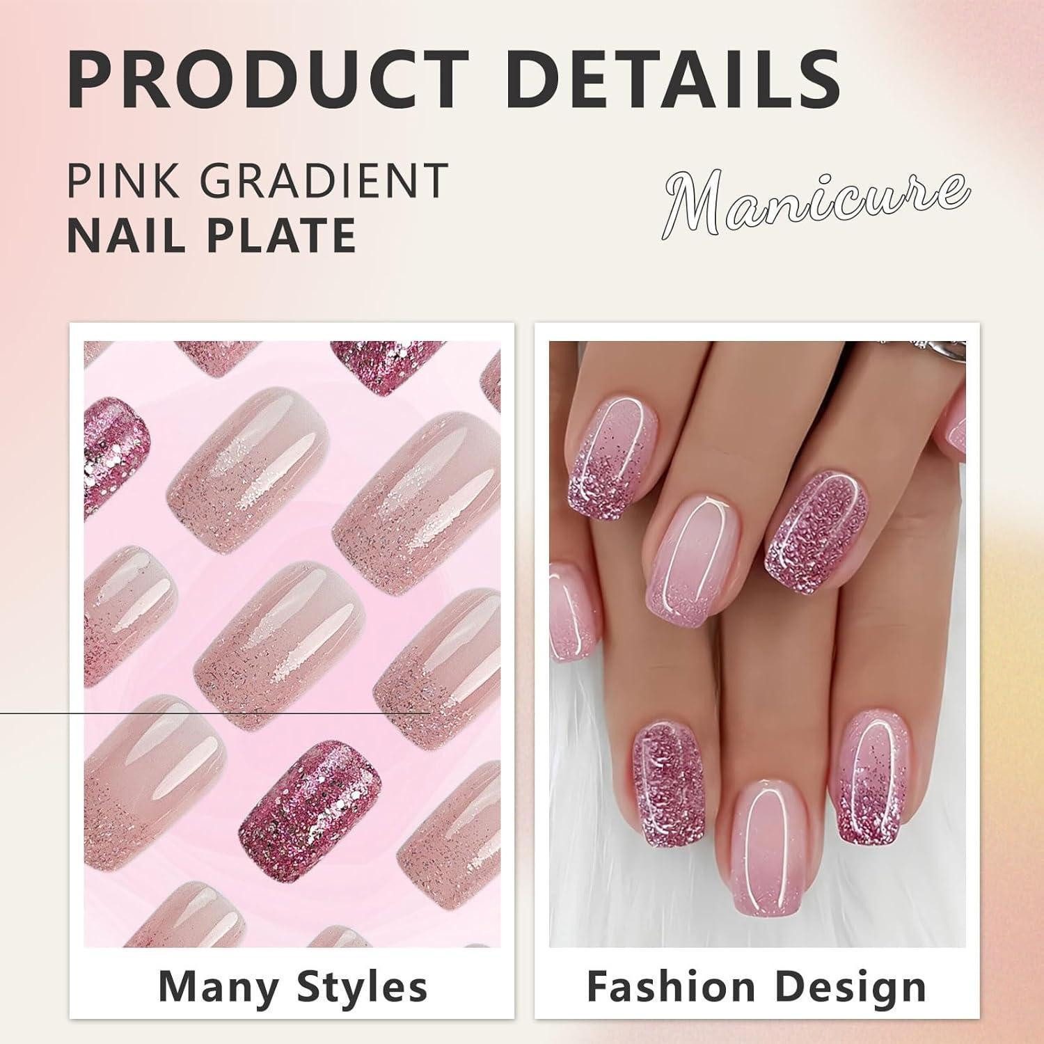 LuxusKollektion Kunstfingernägel Press on Nägel Set 24-teilig mit Jelly Kleber und Nagelfeile