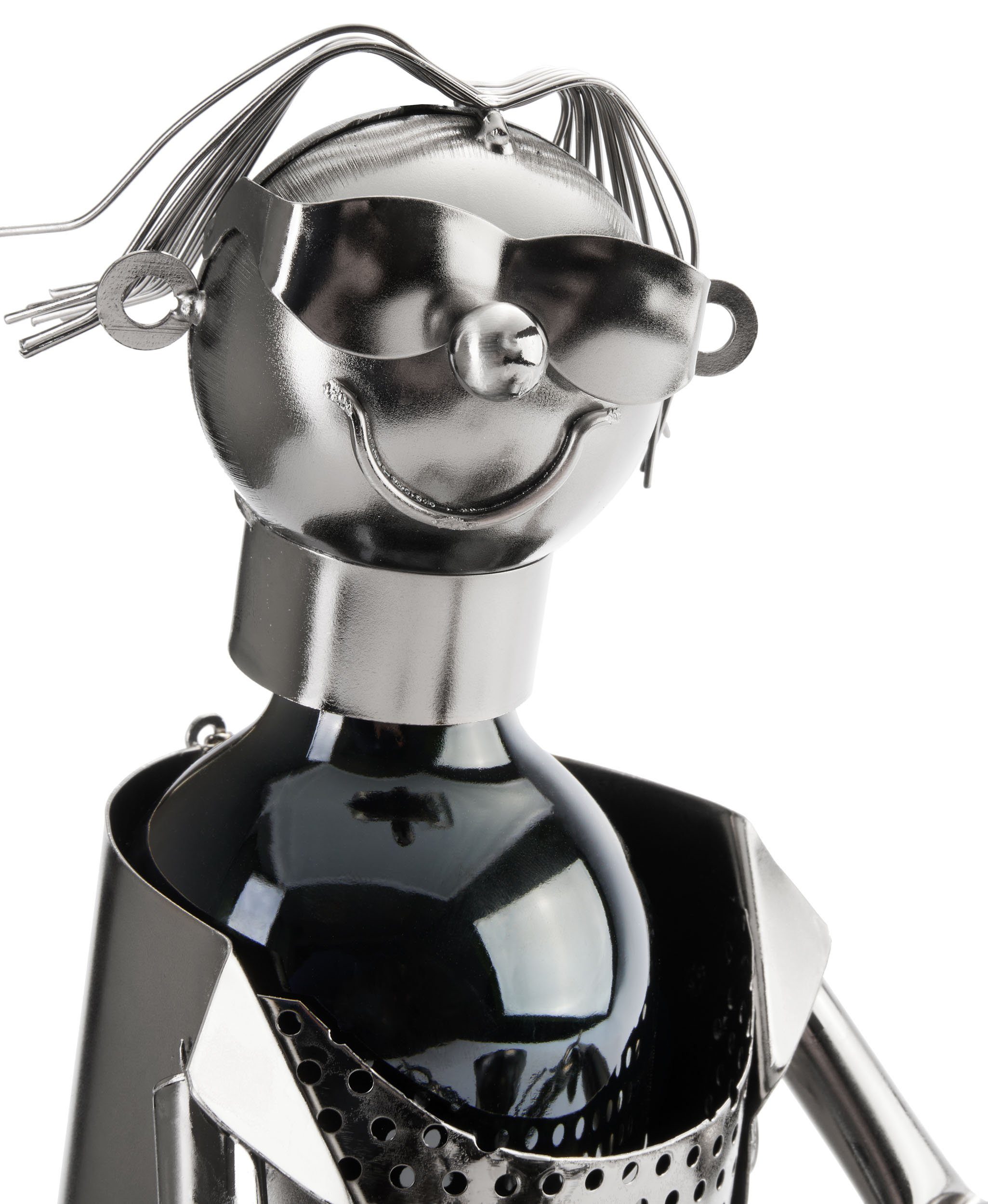 BRUBAKER Weinflaschenhalter Motorradfahrer mit Sonnenbrille Flaschenhalter, (inklusive Grußkarte), Weinhalter Metall Skulptur, Wein Geschenk – Bild 4 von 5