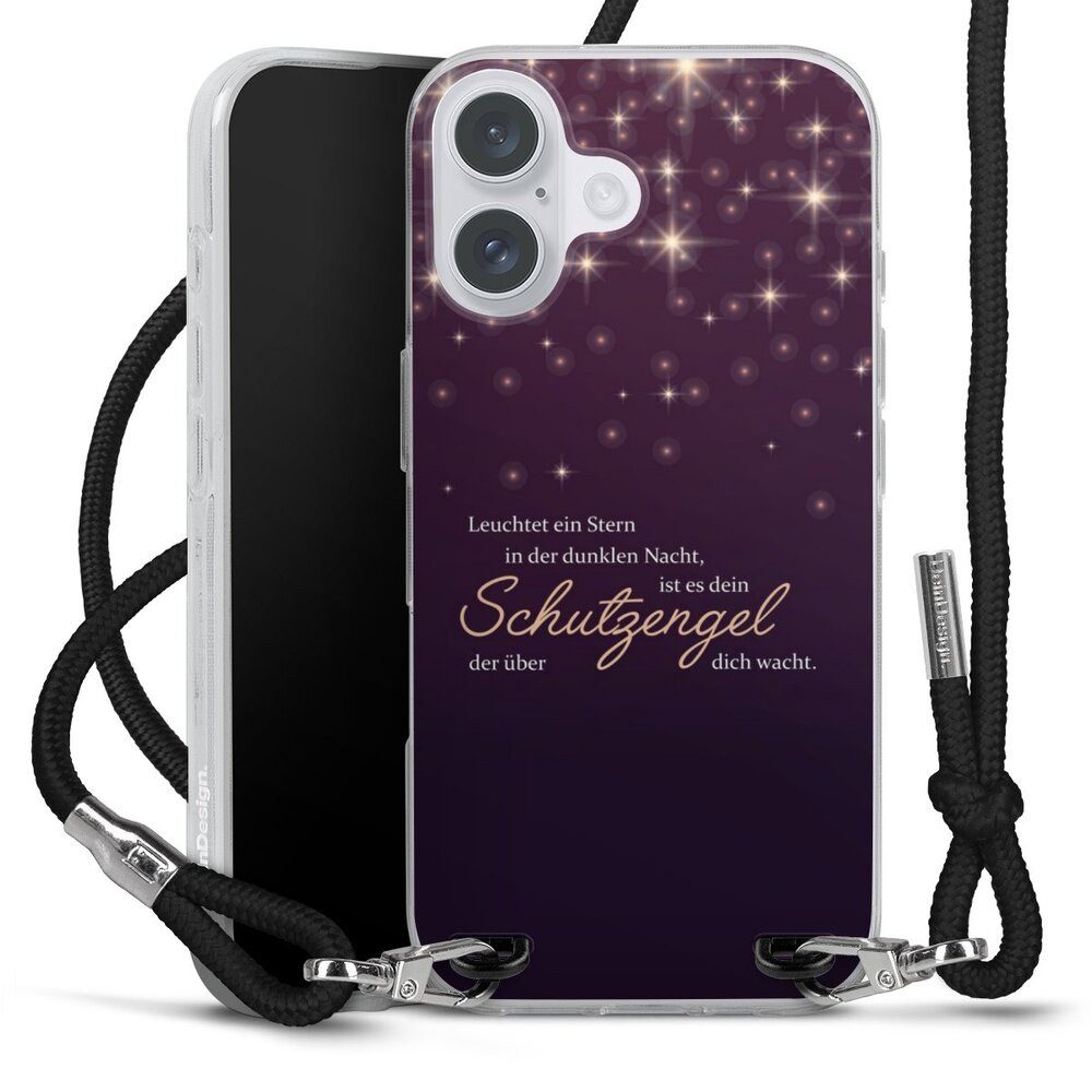 DeinDesign Handyhülle Schutzengel Sprüche Spruch Schutzengel, Apple iPhone 16 Plus Handykette Hülle mit Band Case zum Umhängen