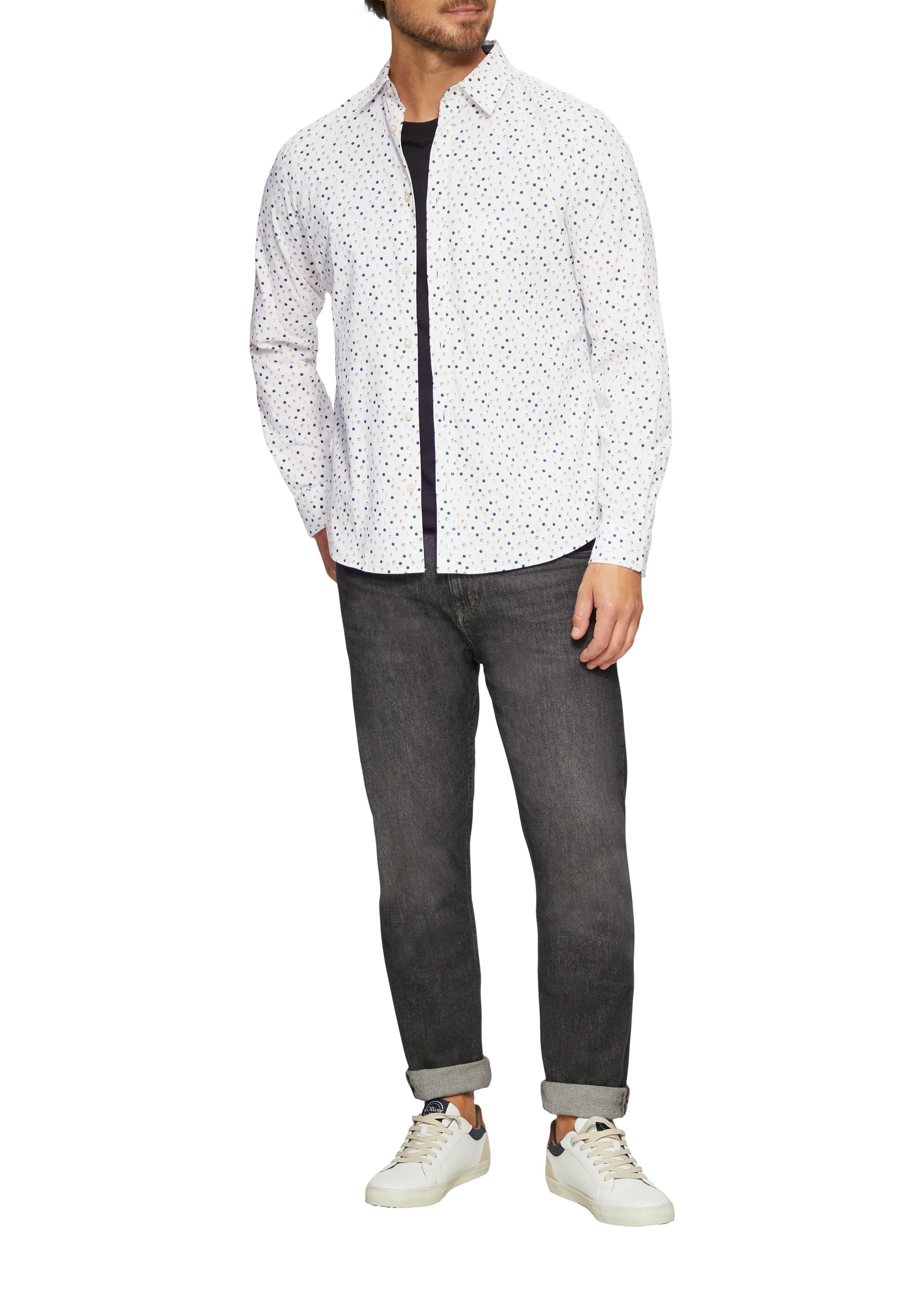 s.Oliver Langarmhemd mit All-Over Muster günstig online kaufen