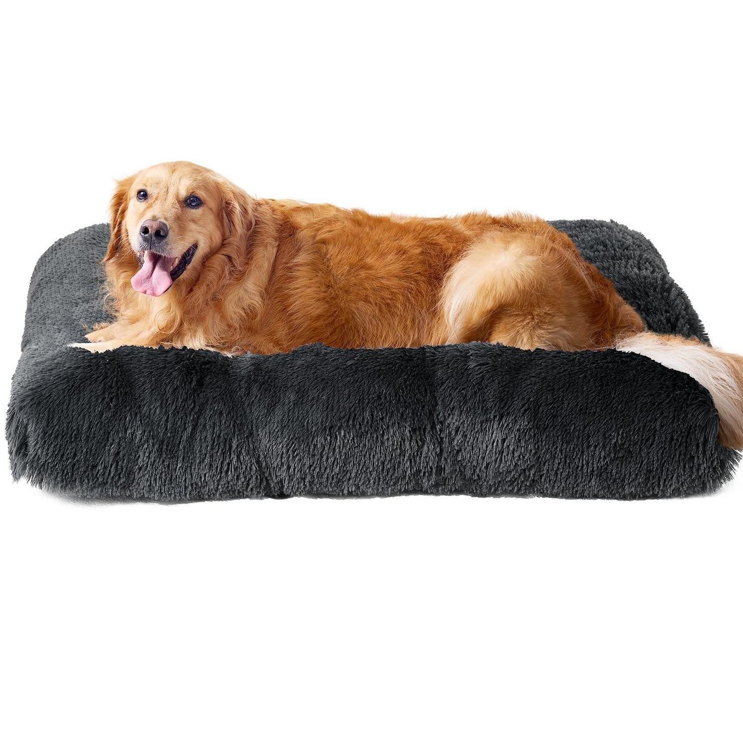 LuxusKollektion Hundebett Hundebett Flauschig Dunkel Grau XL
