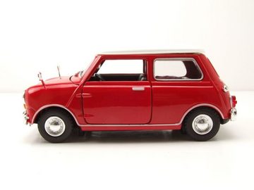 Motormax Modellauto Mini Cooper rot mit weißem Dach Modellauto 1:18 Motormax, Maßstab 1:18