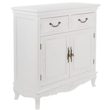 LebensWohnArt Kommode Romantische Kommode AMORE weiss B75cm Landhaus Shabby-Chic