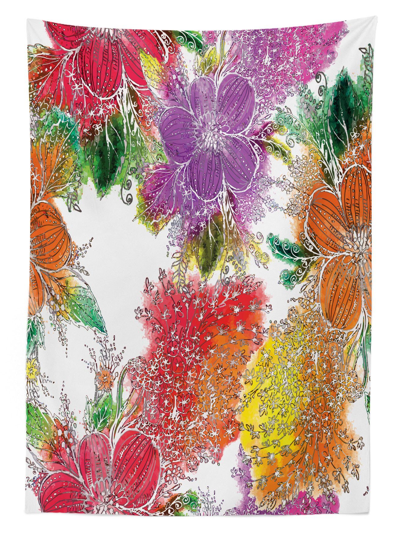 Blumen Blumen Abstrakte Außen Klare geeignet Waschbar Für Farbfest Farben, Bereich bunte Abakuhaus Tischdecke den
