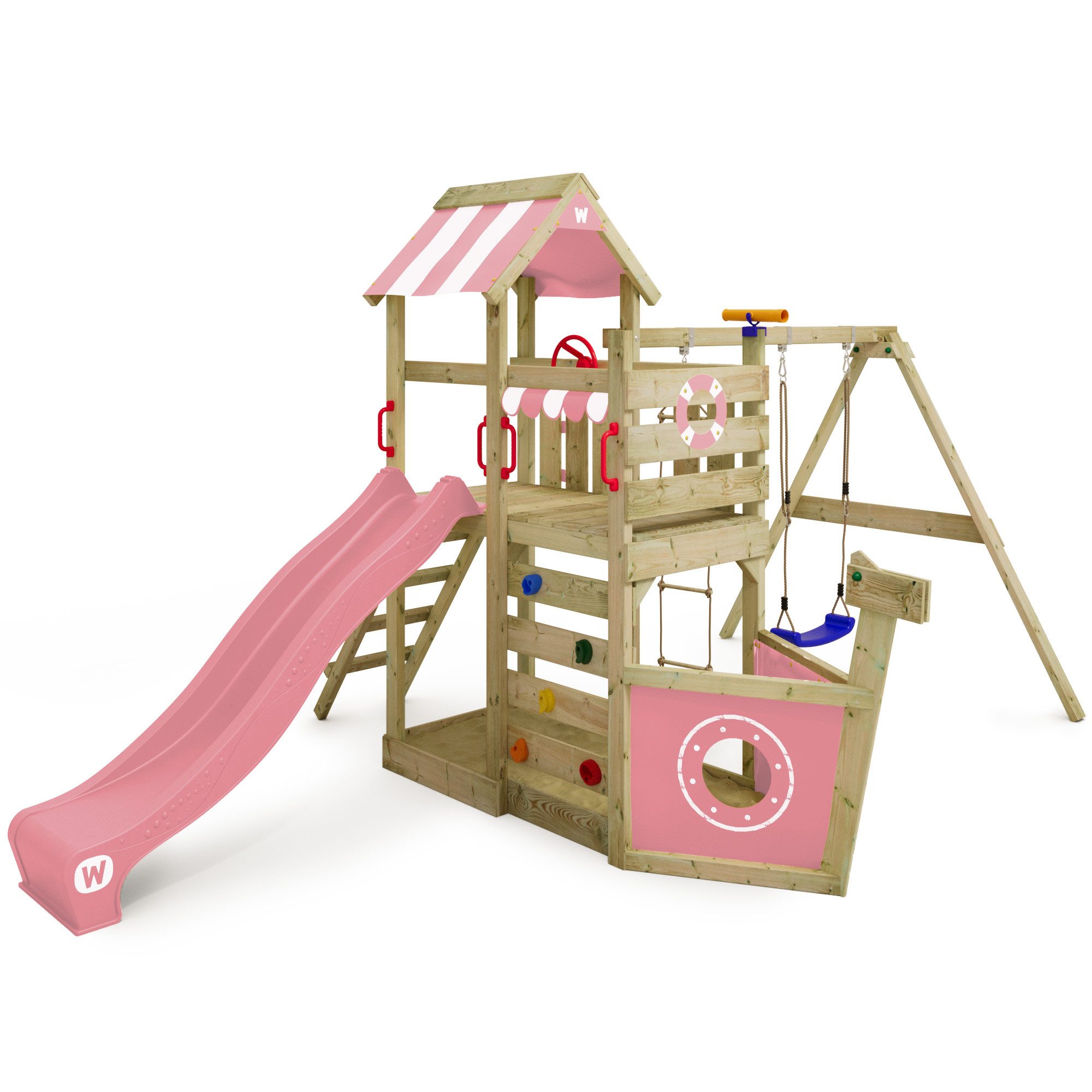 Wickey Spielturm SeaFlyer – Maritimer Kinderkletterturm in Schiffsoptik, Klettergerüst - Perfekt für kleine Seefahrer mit 10 Jahren Garantie*