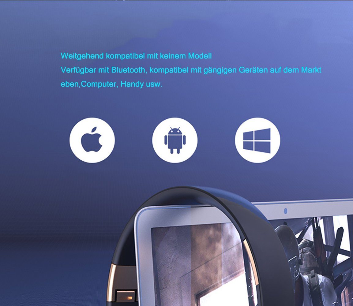 YSDYM Bluetooth Kopfhörer Over Ear, zu mit Mikrofon) Kabellose EQ-Modi,HiFi Faltbare Std] 52 Bluetooth-Kopfhörer [Bis (mit Kopfhörer 3 blau Stereo Headset