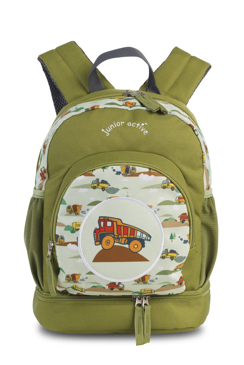 fabrizio® Kinderrucksack Kitarucksack Bagger Radlader grün