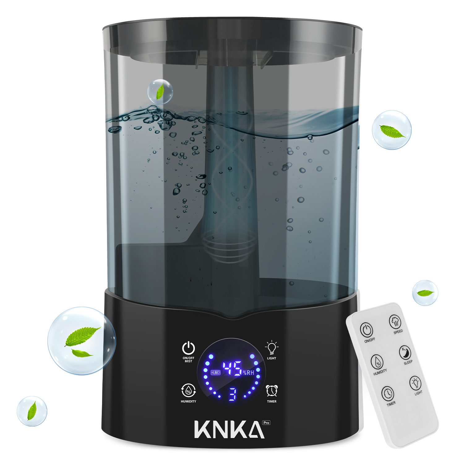 KNKA PRO Luftbefeuchter Top Fill Luftbefeuchter, 4 l Wassertank, Leiser Raumluftbefeuchter für Schlafzimmer Kinderzimmer Pflanzen Baby