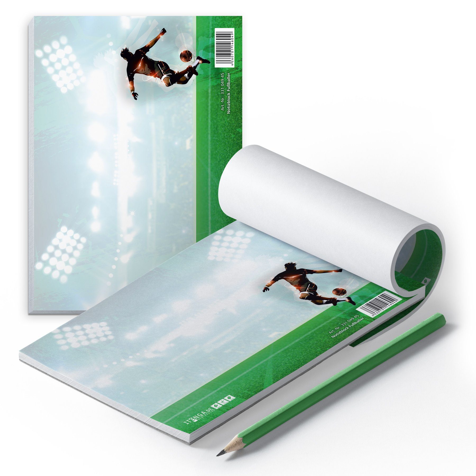 itenga Notizblock itenga Notizblock Fußball DIN A6 quer 50 Blatt