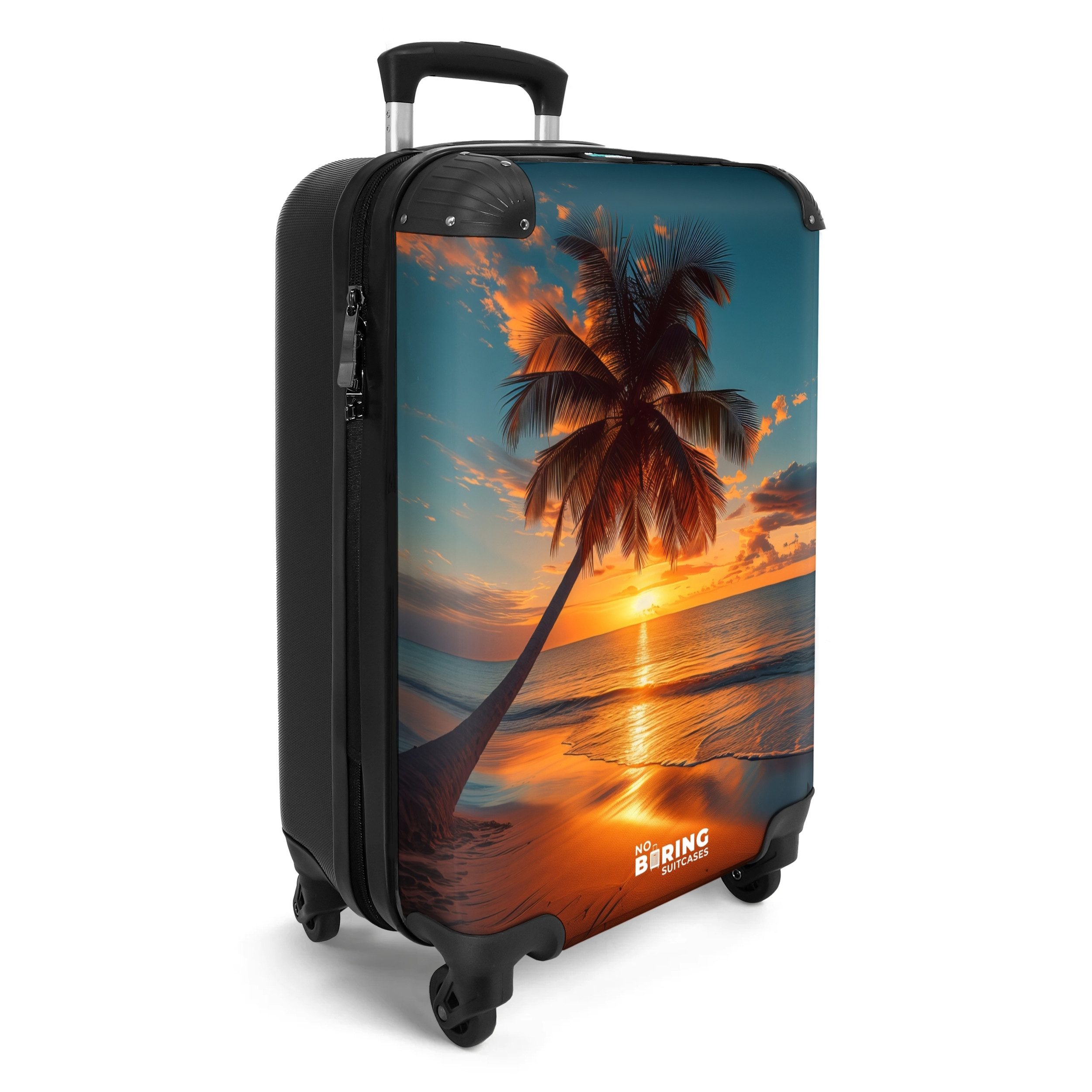 NoBoringSuitcases.com© Hartschalen-Trolley Palme bei Sonnenuntergang 55x35x günstig online kaufen
