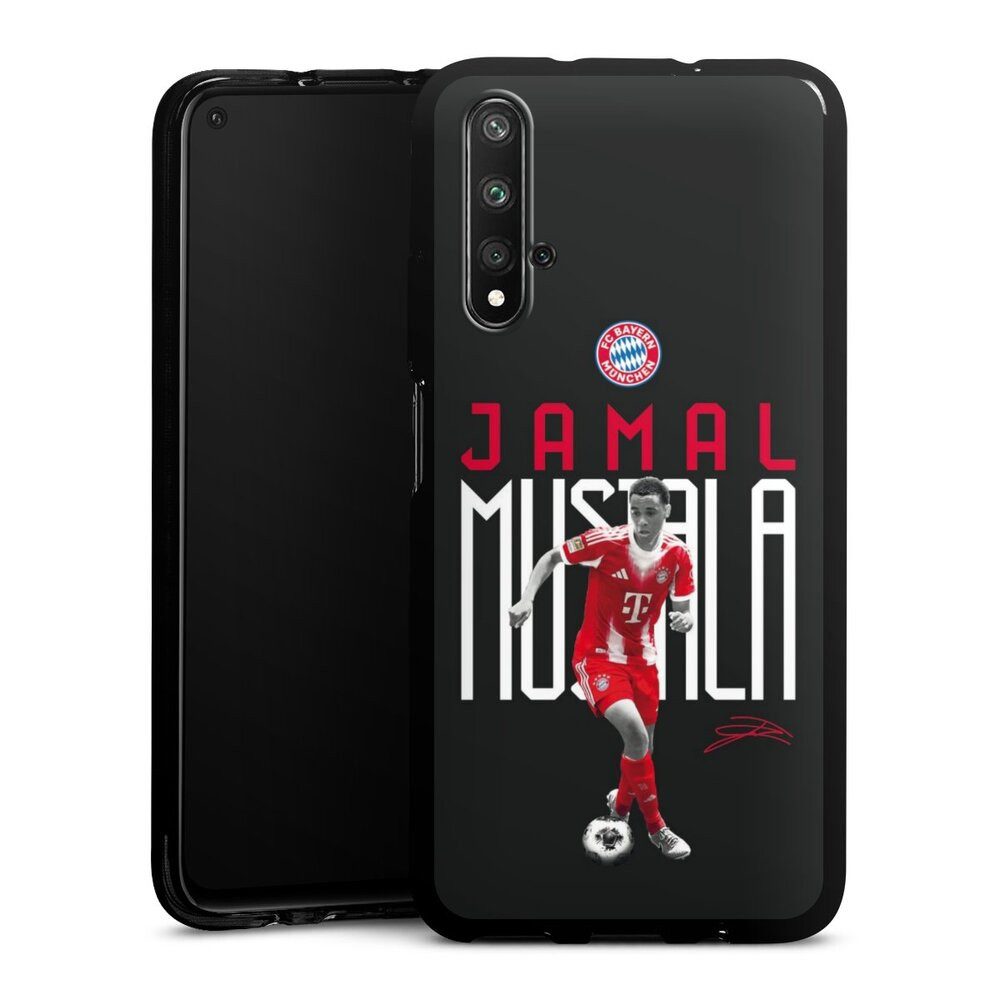DeinDesign Handyhülle FC Bayern München Jamal Musiala Offizielles Lizenzprodukt, Huawei Nova 5T Silikon Hülle Bumper Case Handy Schutzhülle