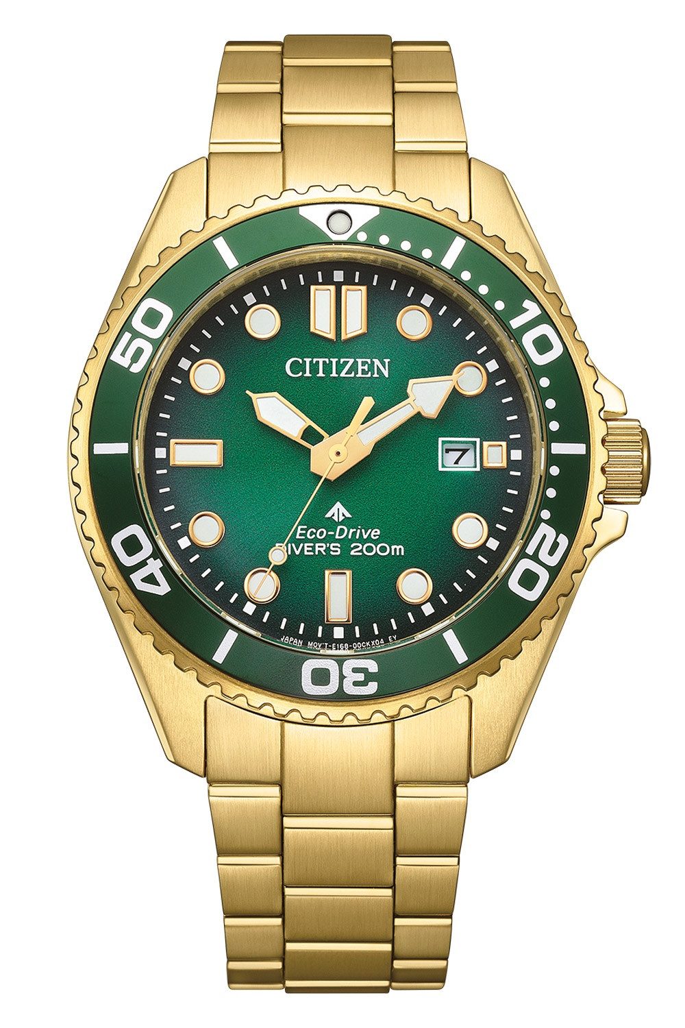 Citizen Solaruhr Promaster Eco-Drive 20 bar Goldfarben/Grün