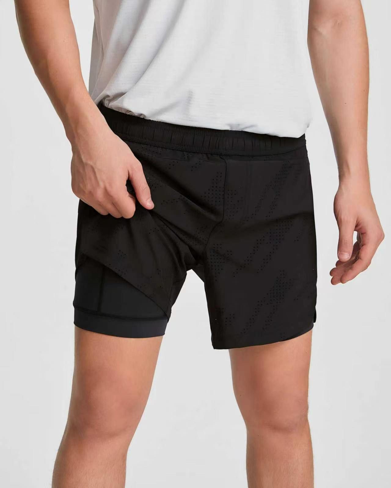 MaaMgic Laufshorts Herren 2-in-1 atmungsaktiv Trainingsshorts Stretch kurz Sporthose (1-tlg)