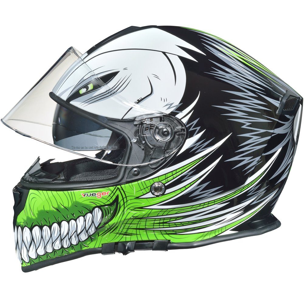 rueger-helmets Motorradhelm RT-824 Integralhelm mit Sonnenvisier 1380 Gramm schwer XS-XL