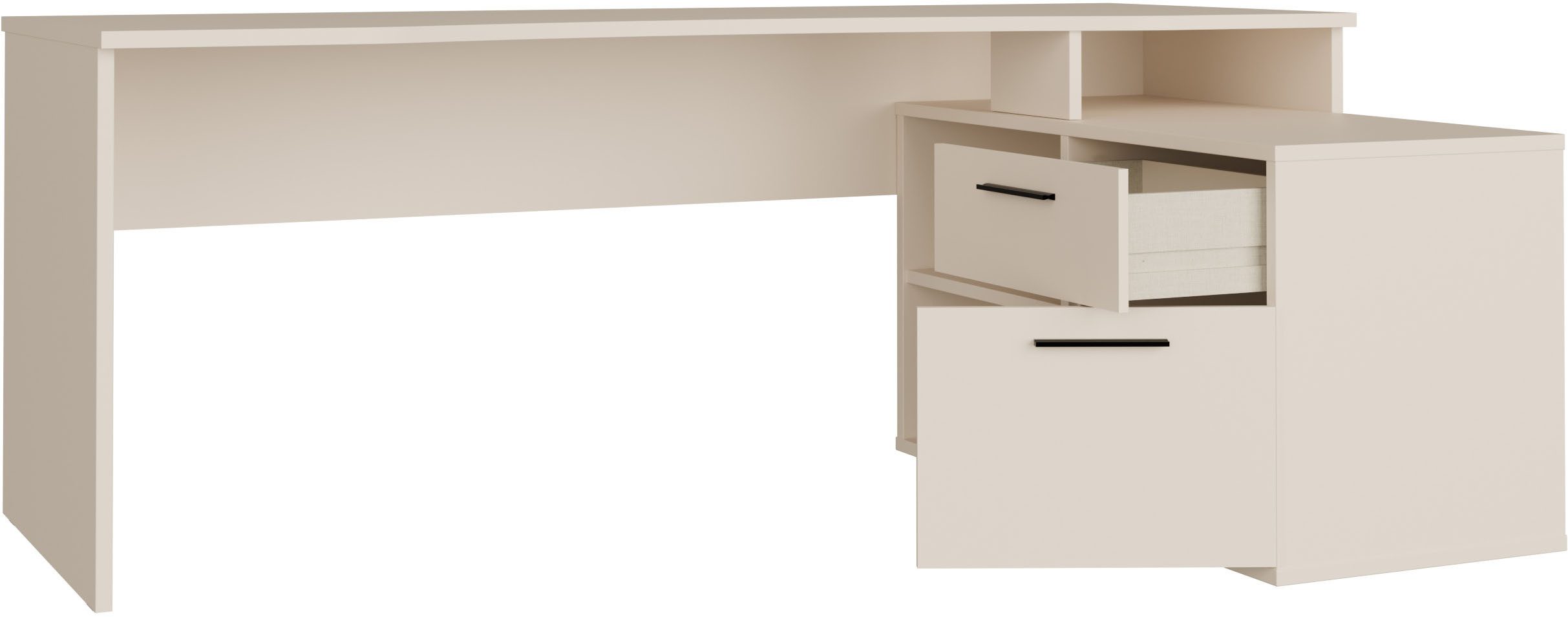 FORTE Schreibtisch Eckschreibtisch Tezaur, mit viel Stauraum, B/H/T 200/75,7/121,8 cm
