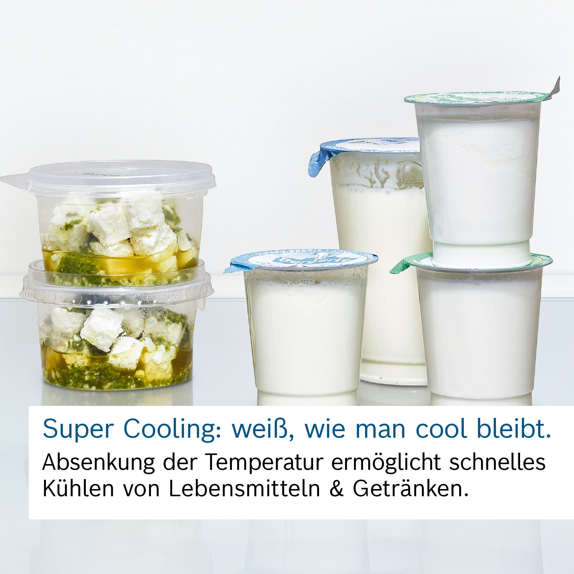 BOSCH Table Top Kühlschrank Serie 2 KTR15NWEB, 85 cm hoch, 56 cm breit, Super Kühlen, LED-Licht, Türöffnungs-Alarm meldet offengelassene Türen