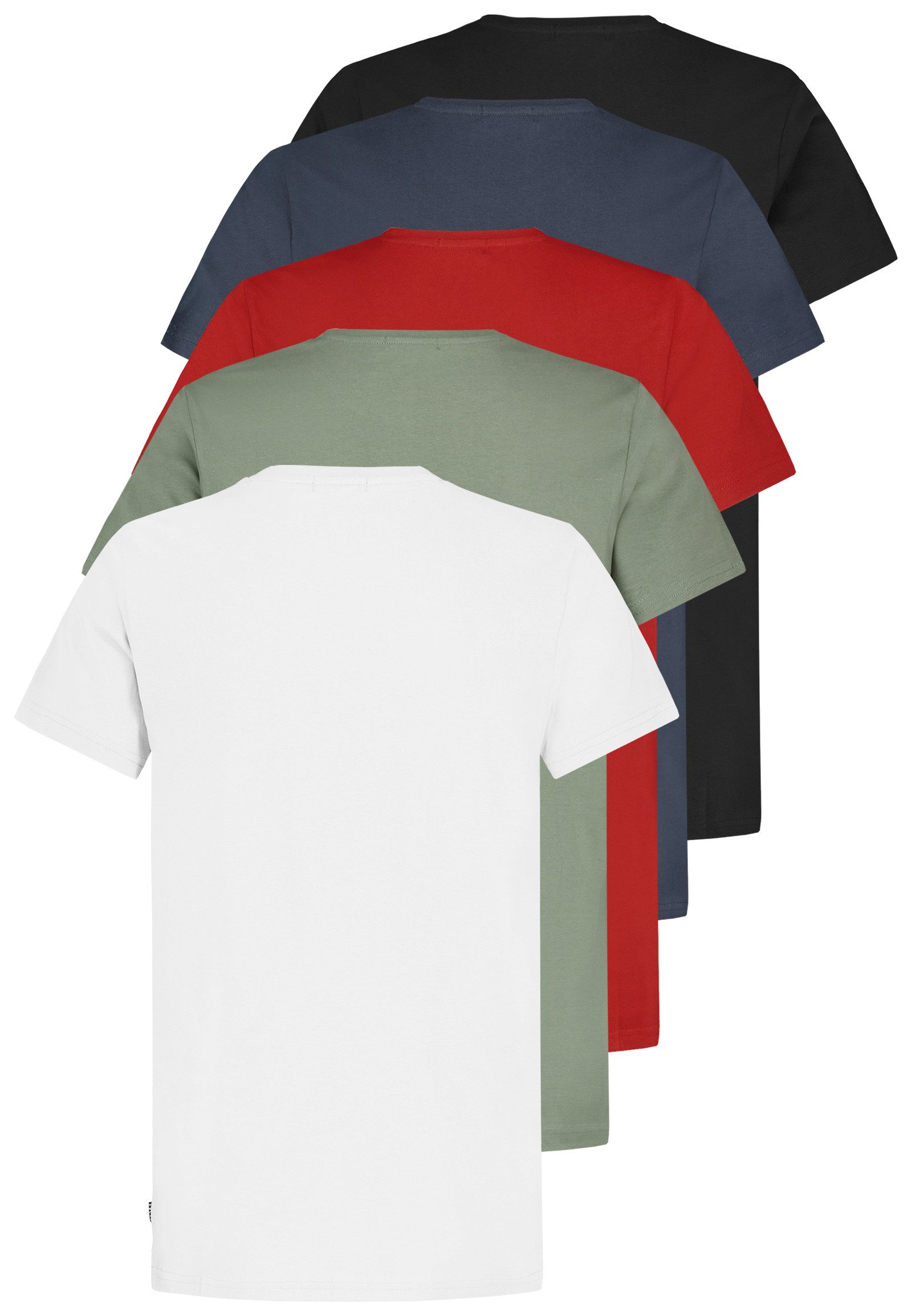 SUBLEVEL T-Shirt Herren Basic Shirt 5er Pack schwarz und weiß (5-tlg) Basic Shirt Sparpack