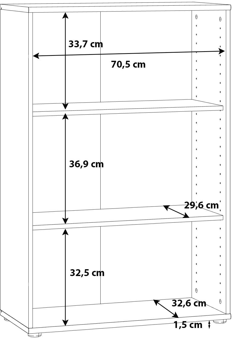 73,7 Tempra, Breite FORTE Regal weiss cm