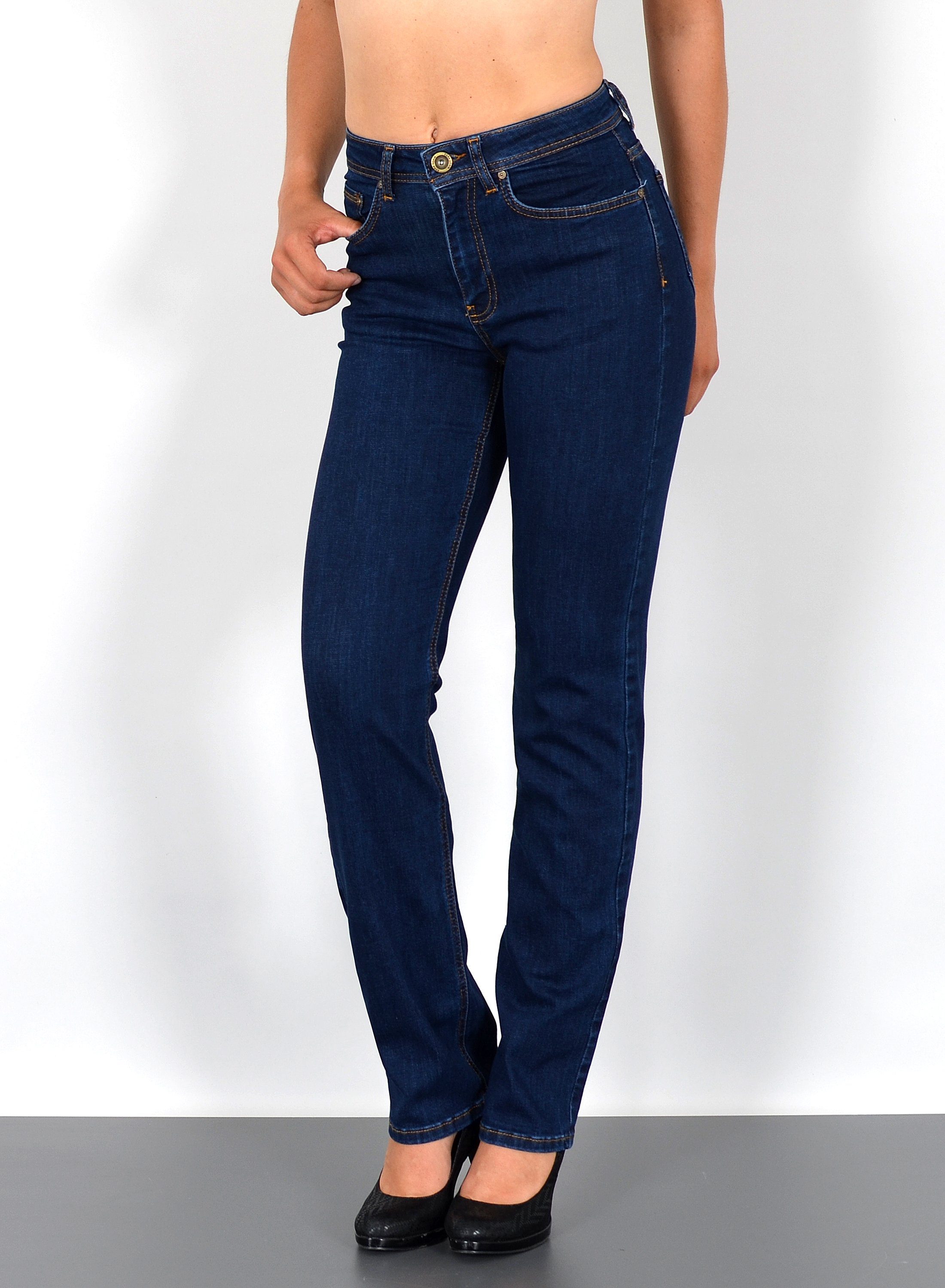 ESRA Straight-Jeans Stretch-Jeans Damen High Waist günstig online kaufen