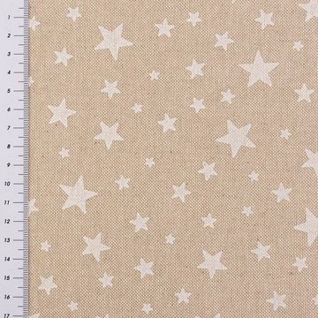 Vorhang Vorhang Leinenlook Basic Star natur weiß 245cm von SCHÖNER LEBEN., SCHÖNER LEBEN., Smokband (1 St), blickdicht, Kunstfaser, handmade, made in Germany, pflegeleicht, vorgewaschen