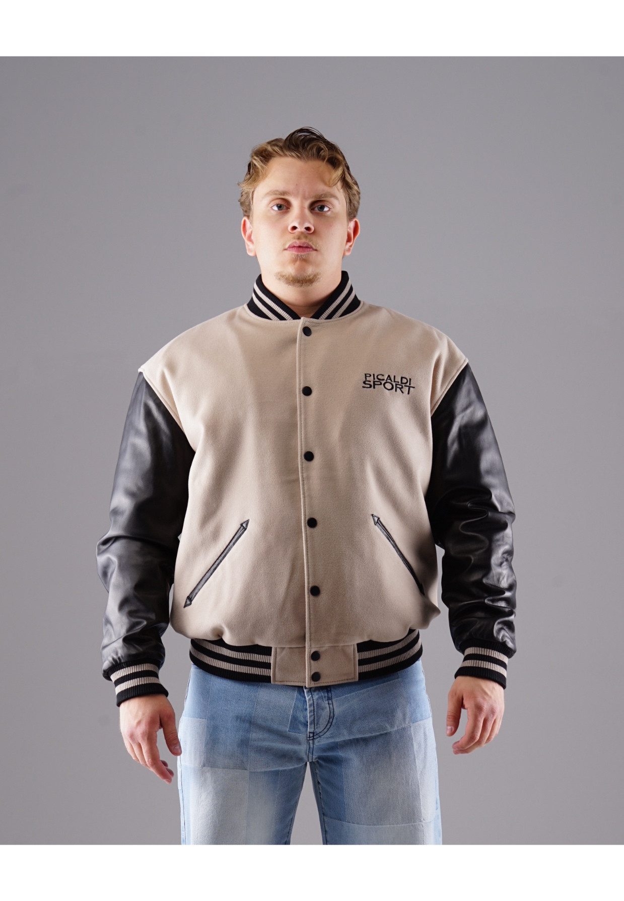 PICALDI Jeans Collegejacke TIGER Ärmel aus Echtleder günstig online kaufen